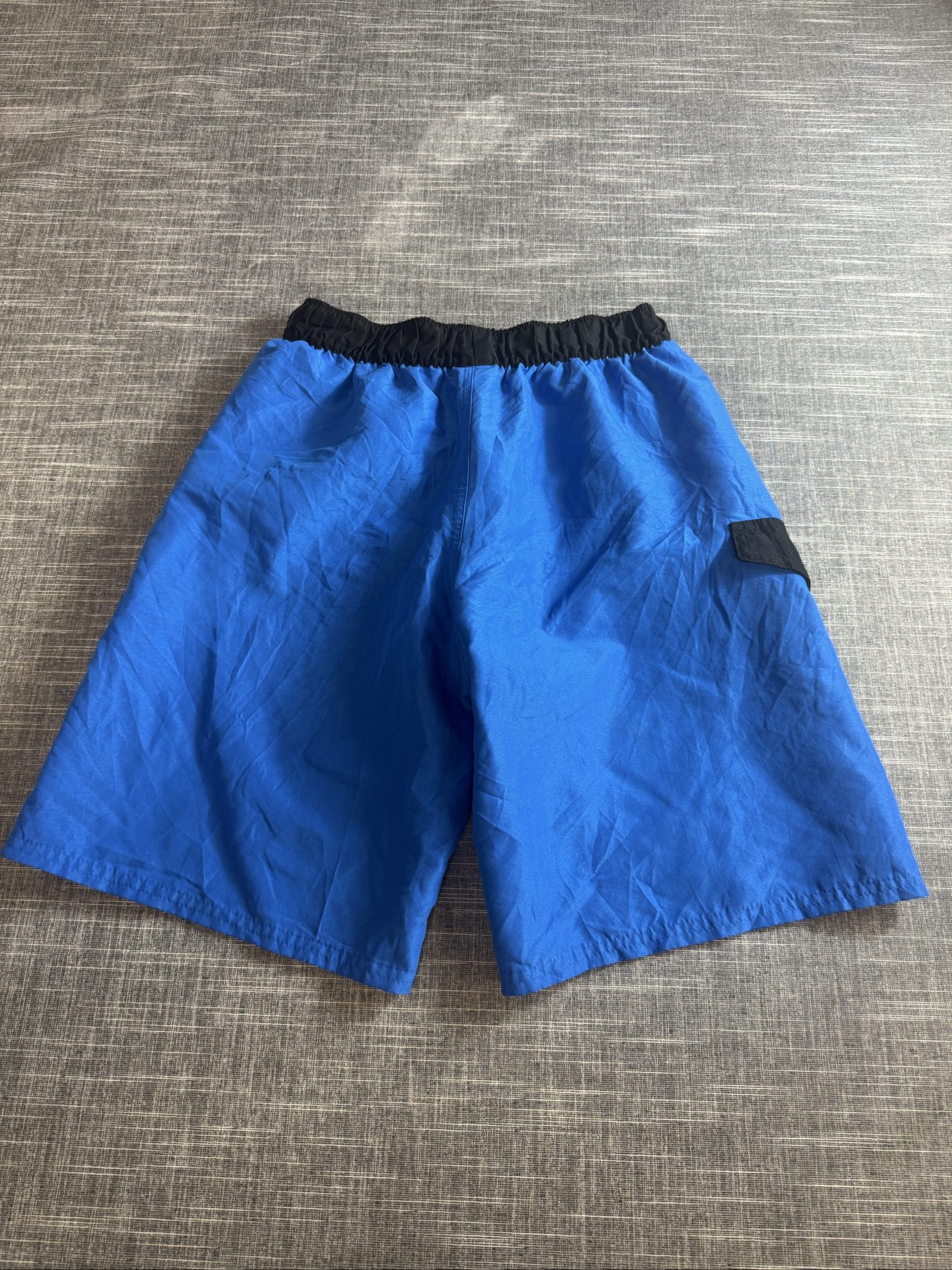 Adidas Men’s Blue Black Swim Shorts Elastic Waist Medium Polyester image 6