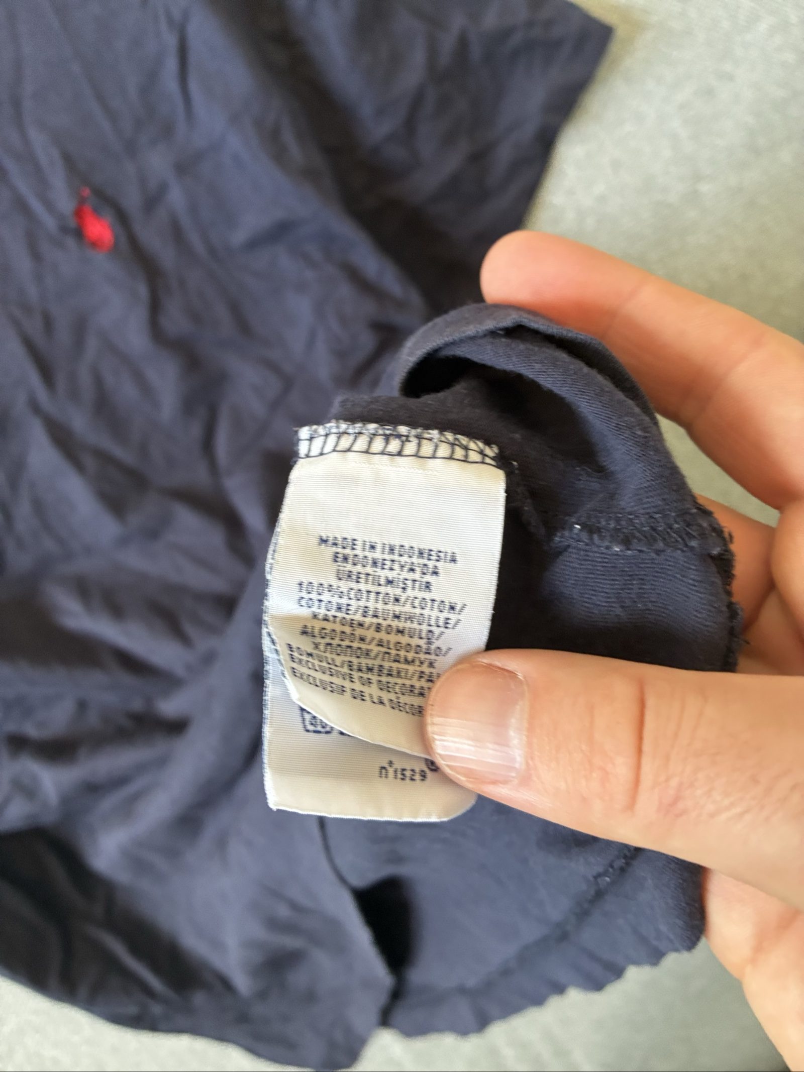 Polo Ralph Lauren Navy Cotton T-Shirt Small Red Logo image 5