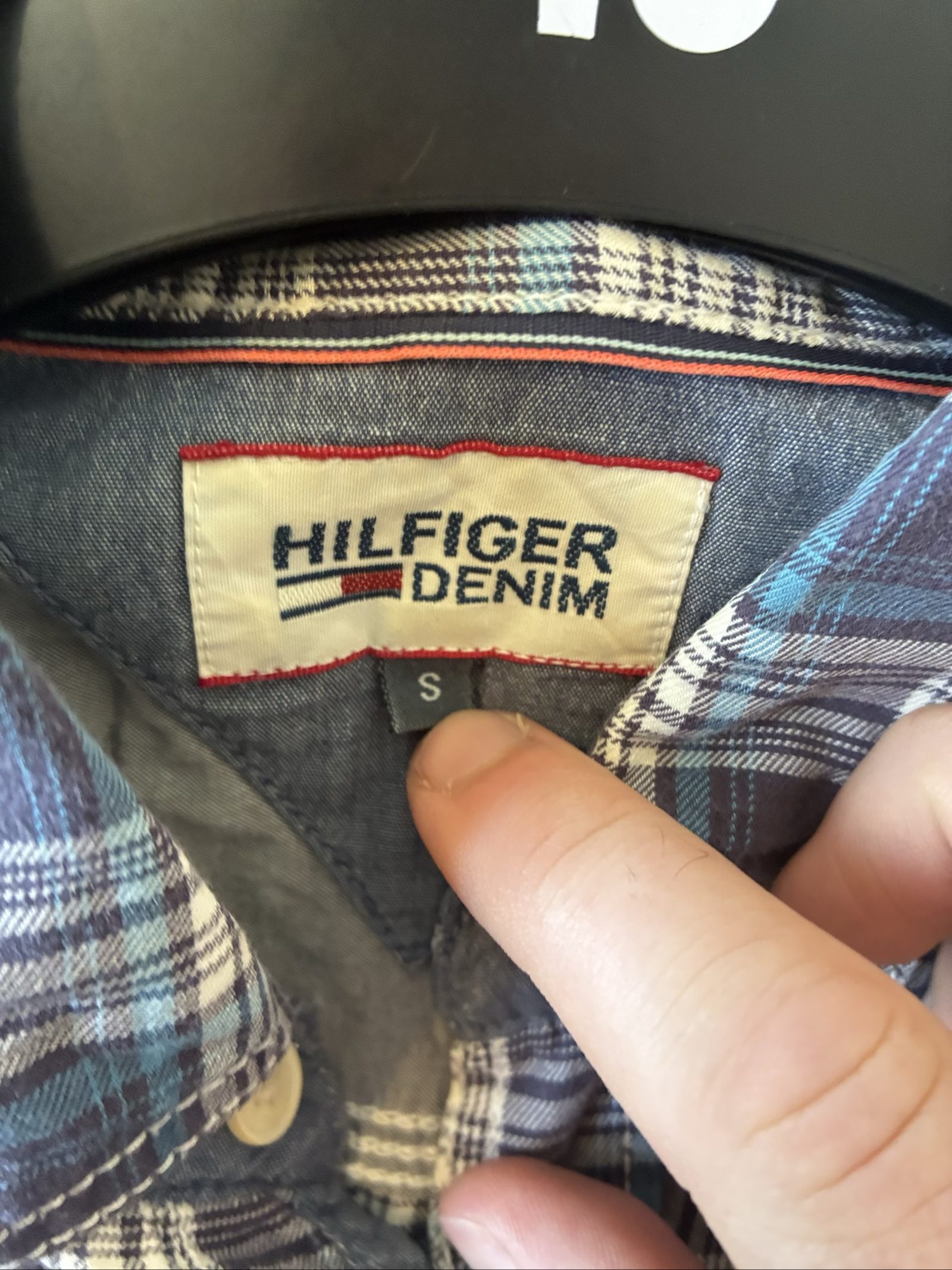 Hilfiger Denim Men's Blue & White Checked Shirt Small Casual image 3