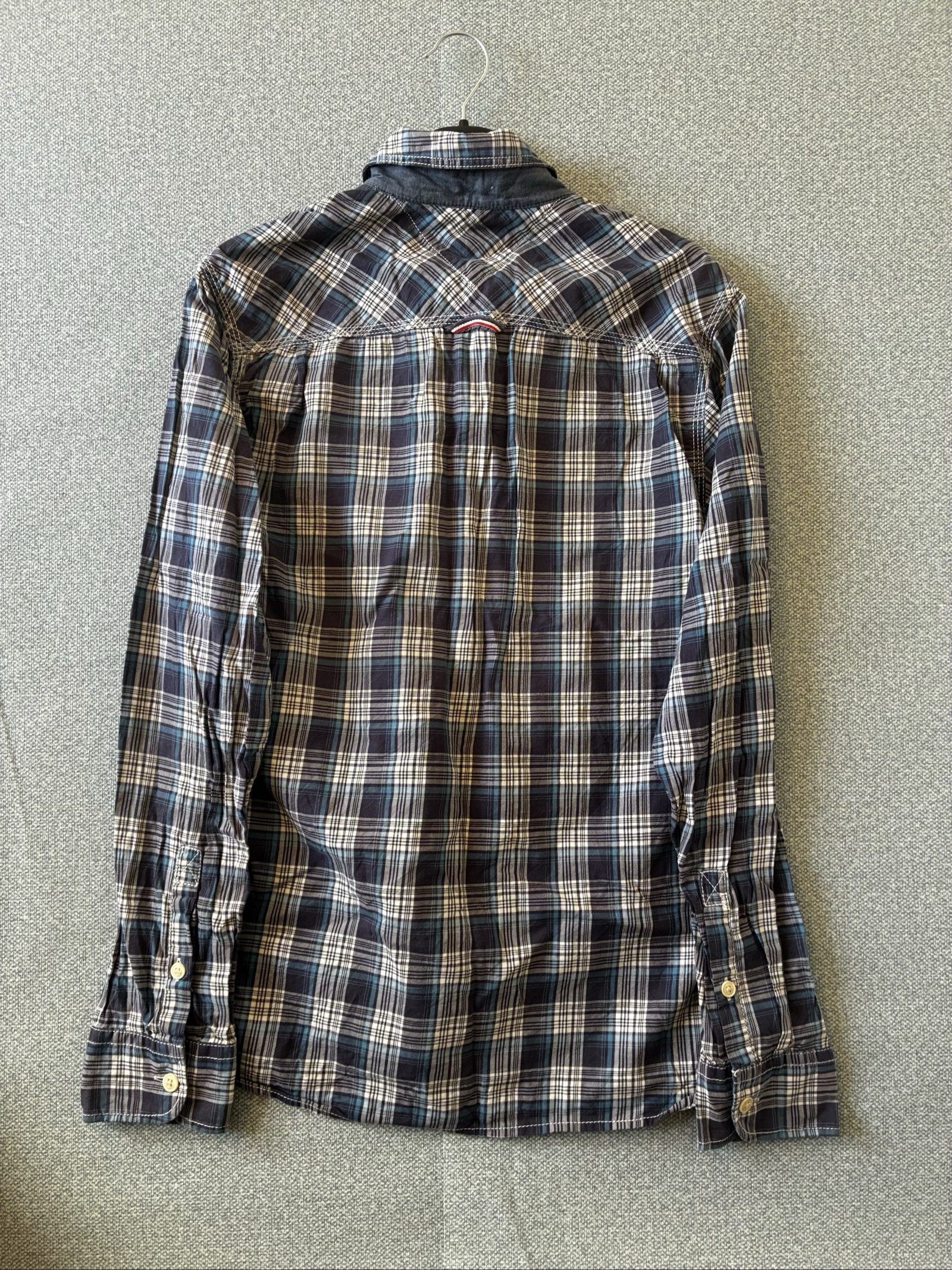 Hilfiger Denim Men's Blue & White Checked Shirt Small Casual image 4