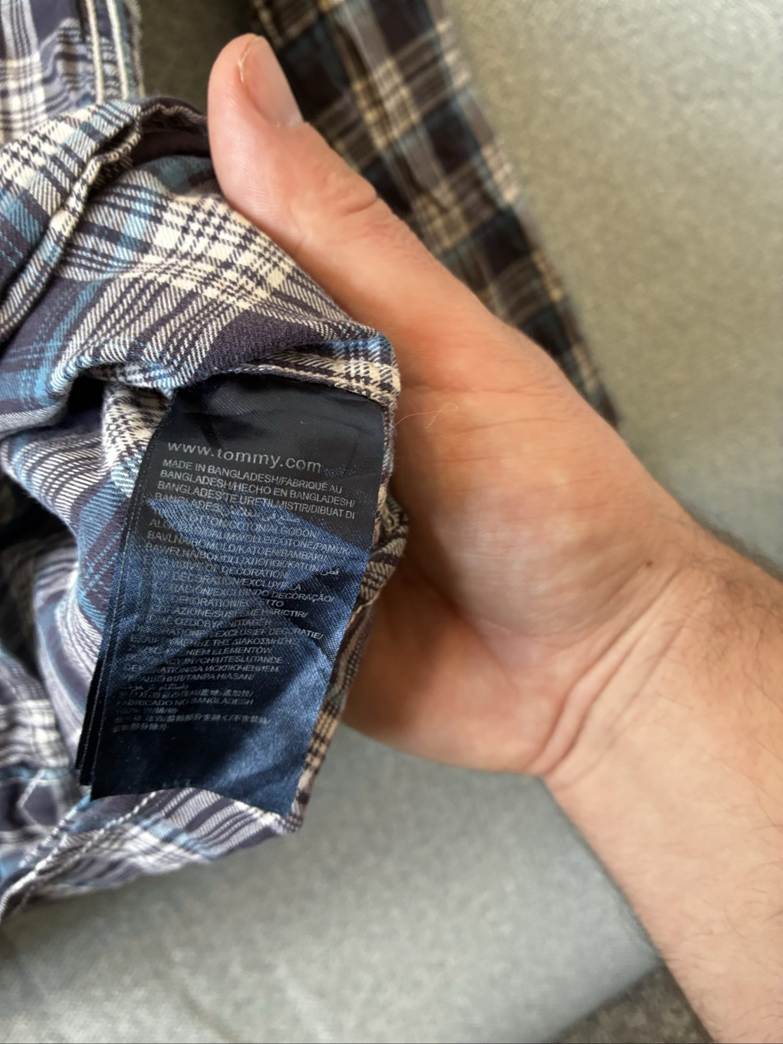 Hilfiger Denim Men's Blue & White Checked Shirt Small Casual image 6