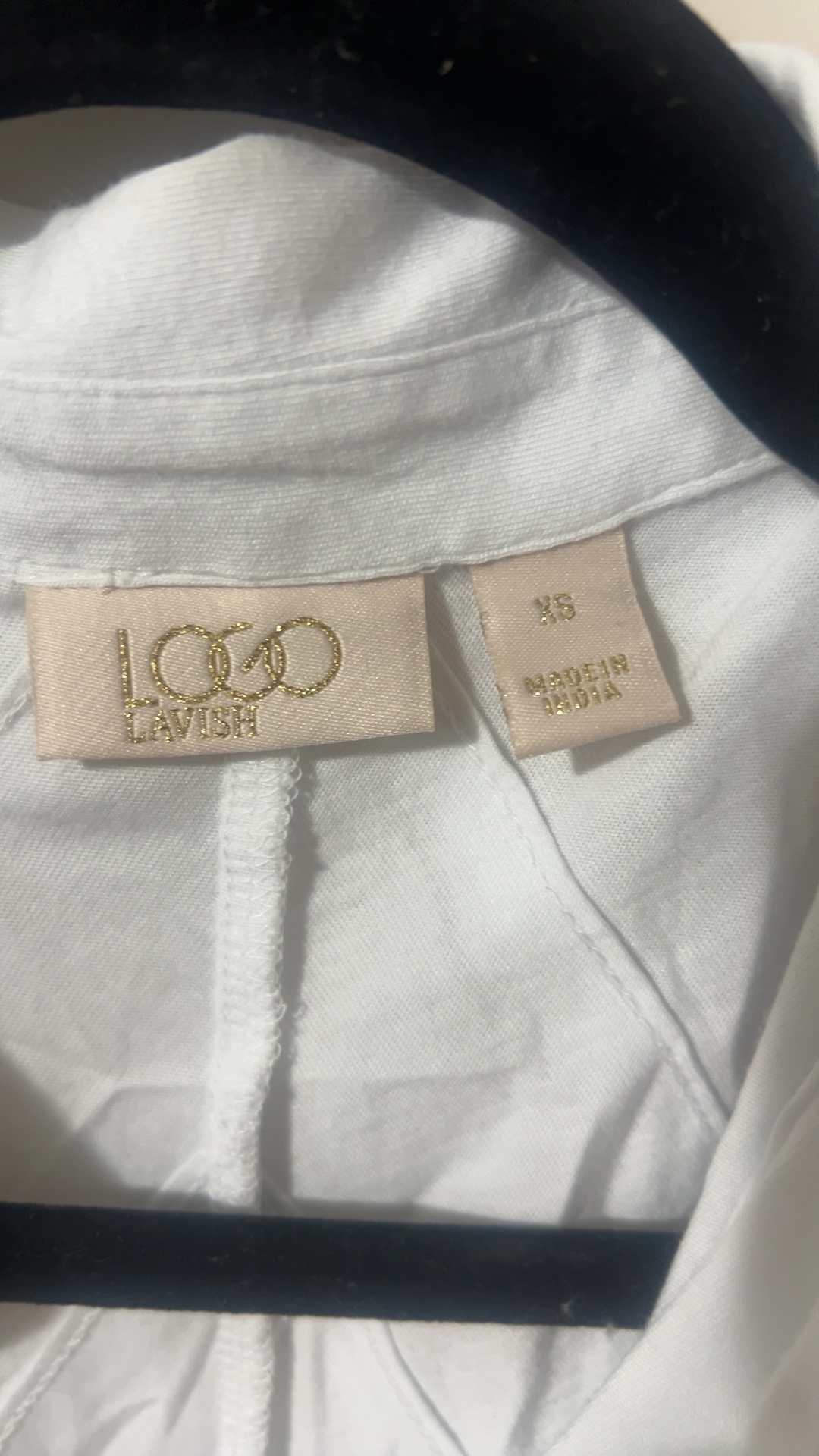 Logo Lavish White Button-Up Shirt XS Lightweight Cotton image 3