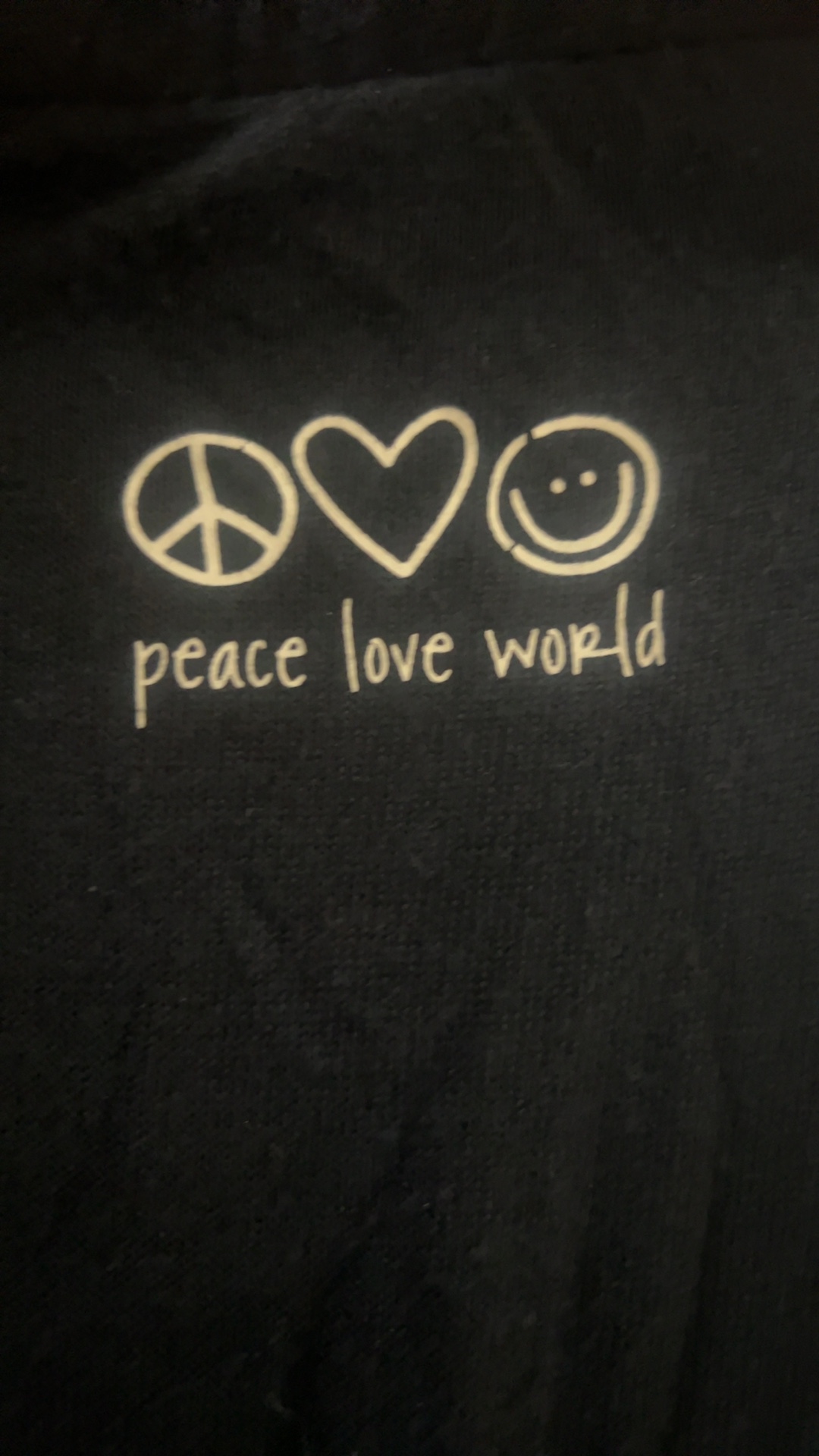 Peace Love World Black Sweatpants Large Peace Love Smile Logo image 3