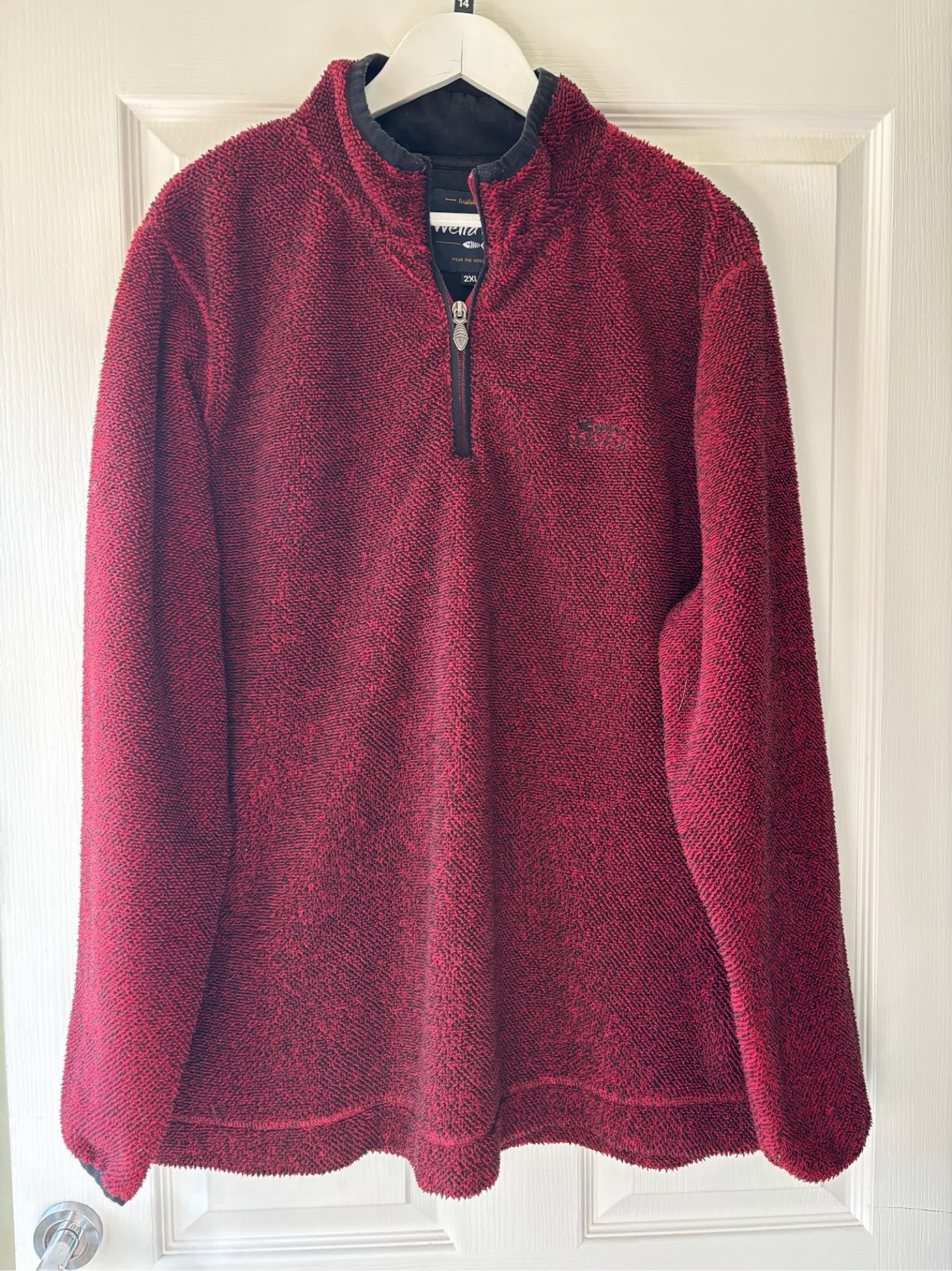 Weird Fish Red Fleece Sweatshirt 2XL Polyester Half-Zip