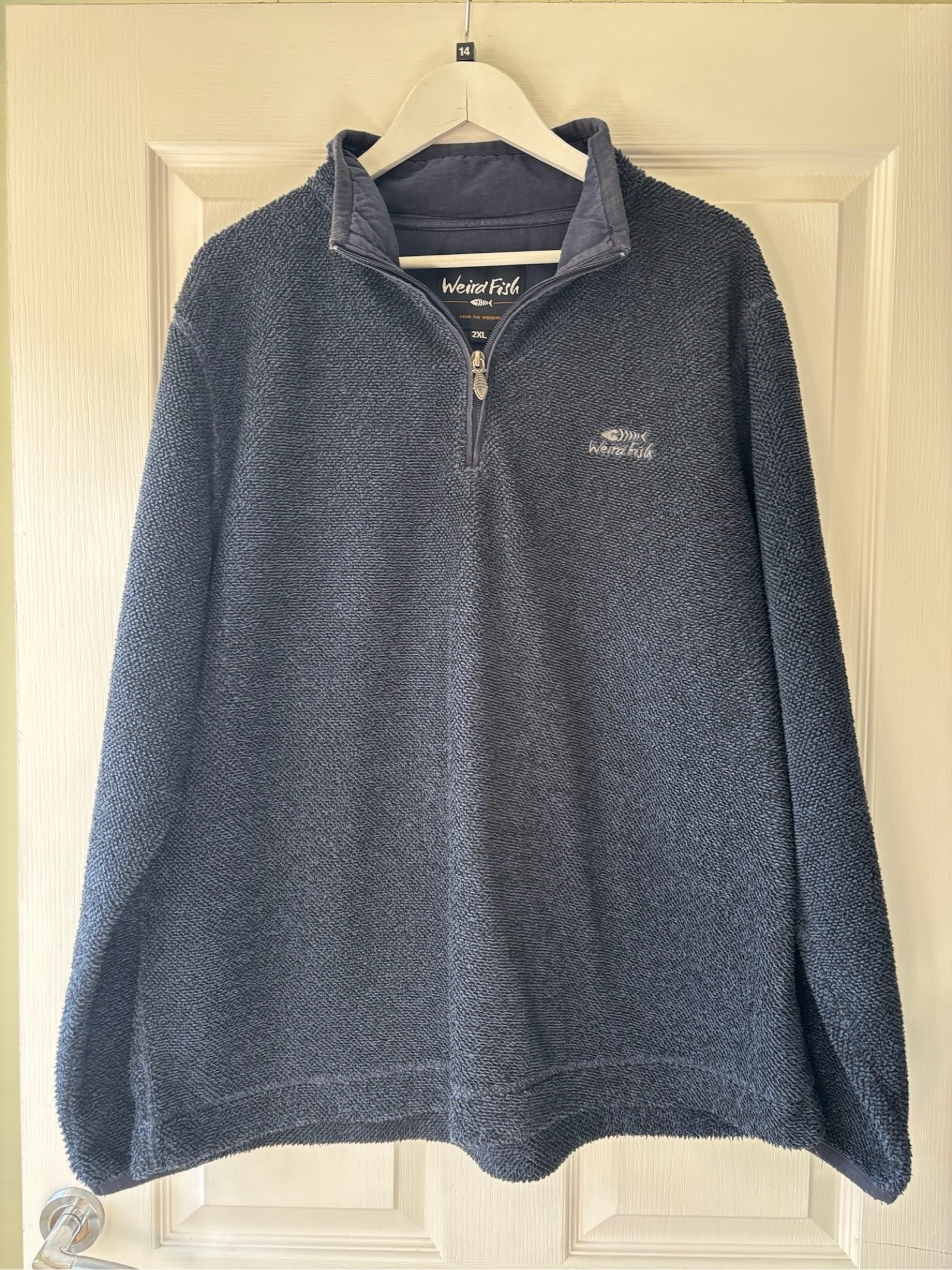 Weird Fish Grey 2XL Textured Half Zip Fleece Jumper