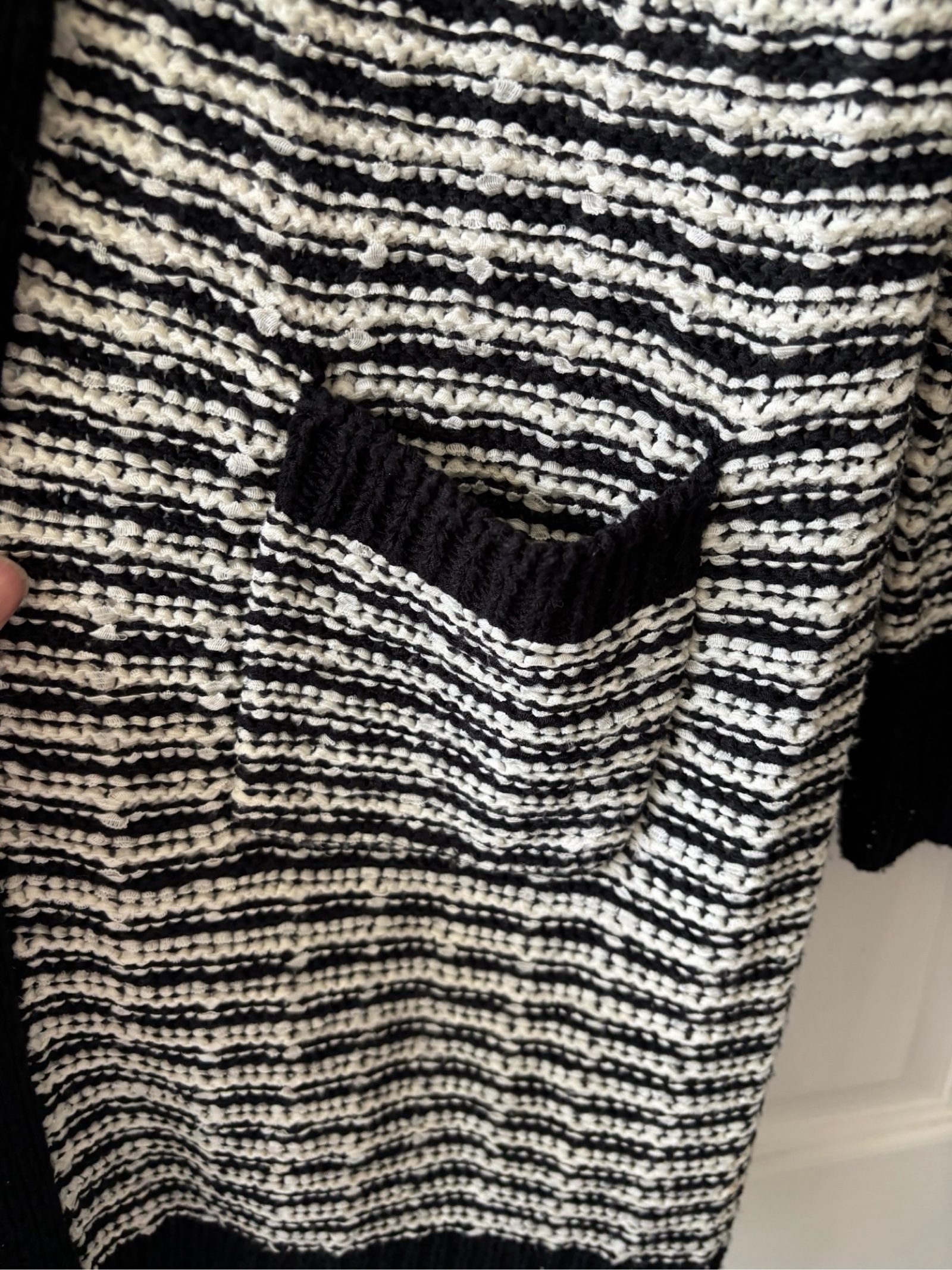 Roman Black & White Striped Knitted Cardigan Small image 6