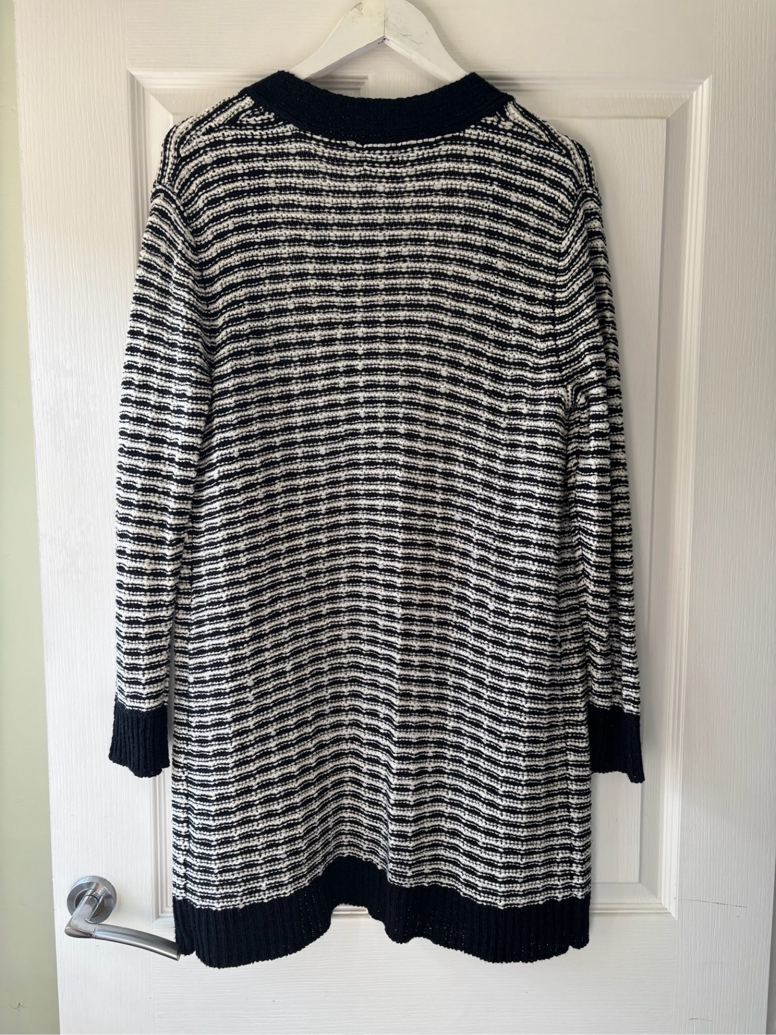 Roman Black & White Striped Knitted Cardigan Small image 7