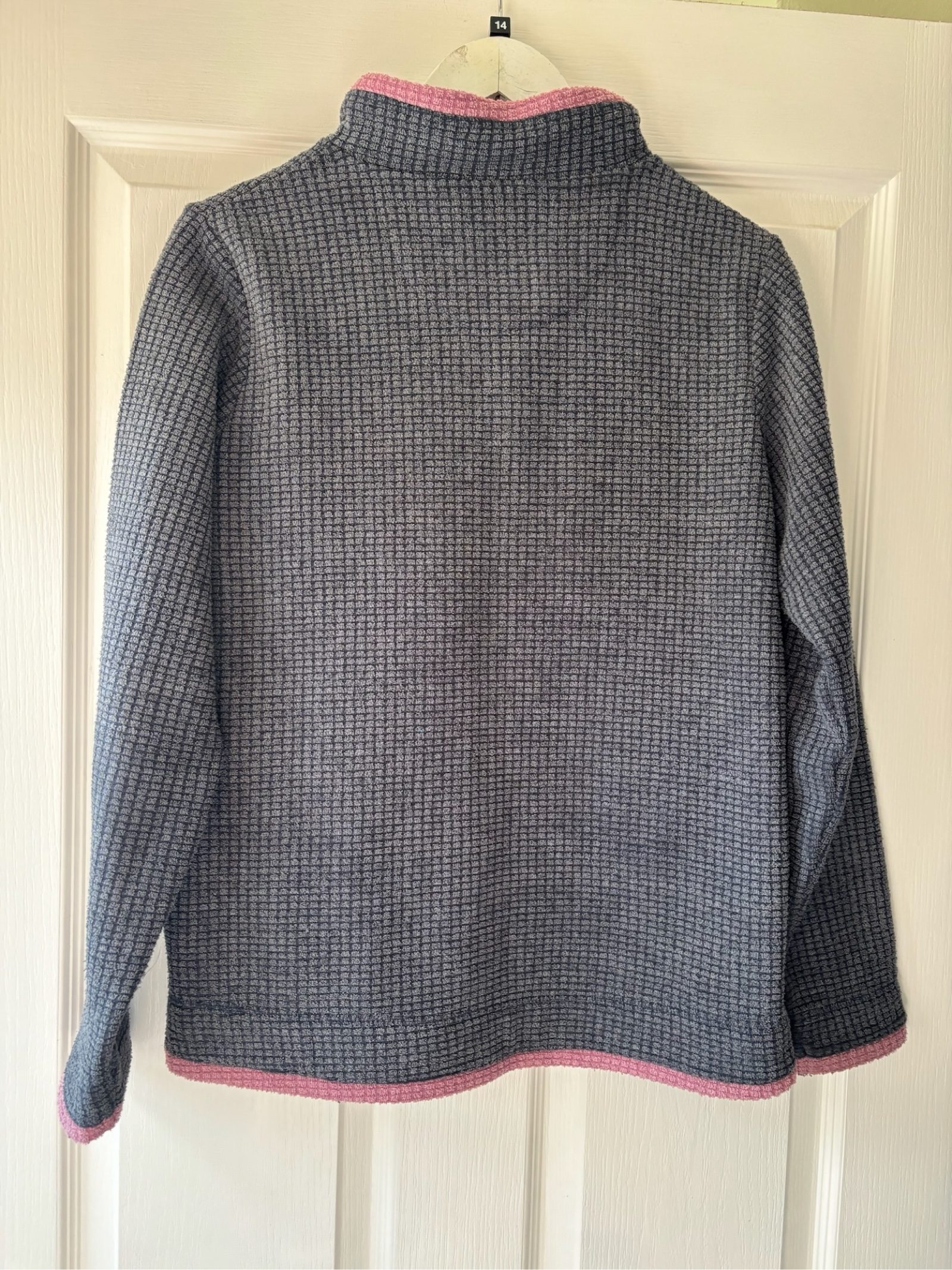 Weird Fish Women's Grey & Pink Half-Zip Fleece Jumper Size 12 image 6