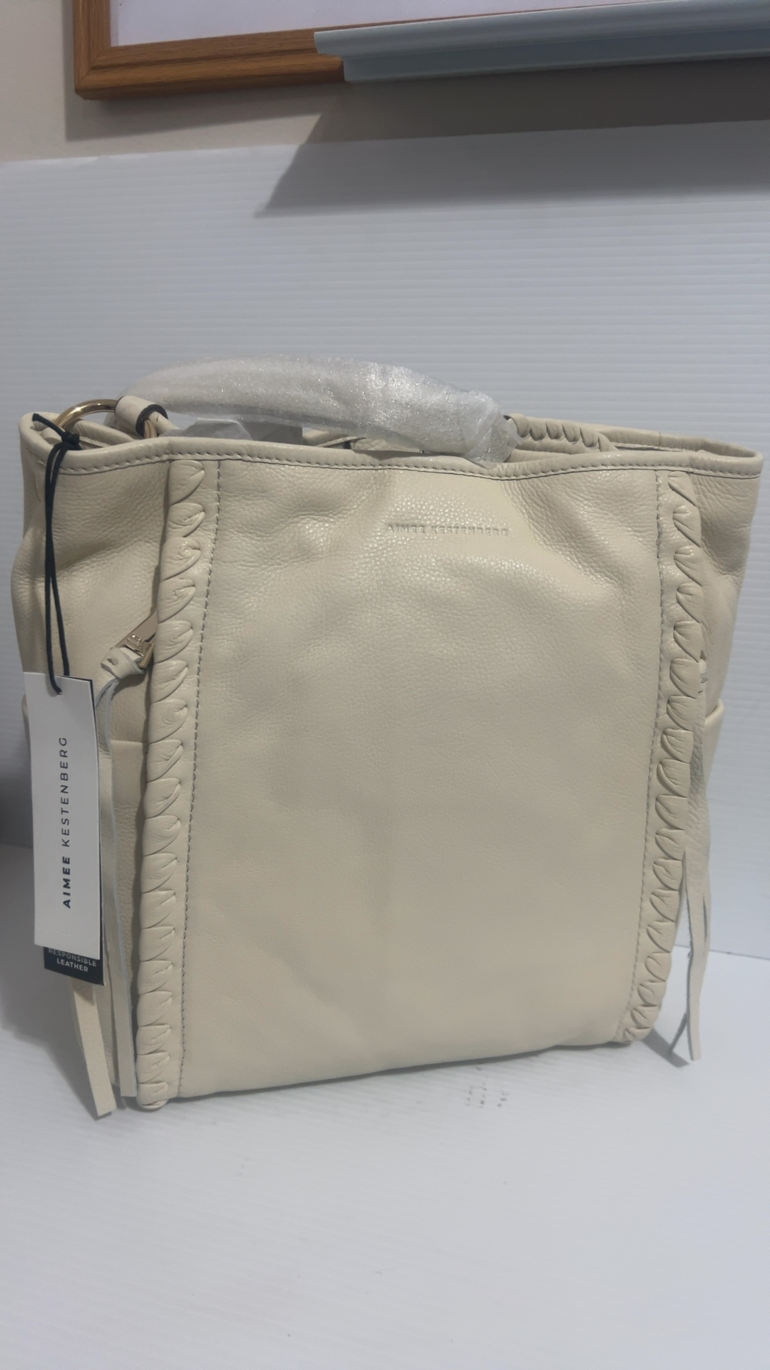 Aimee Kestenberg Ivory Leather Tote Shoulder Bag image 2