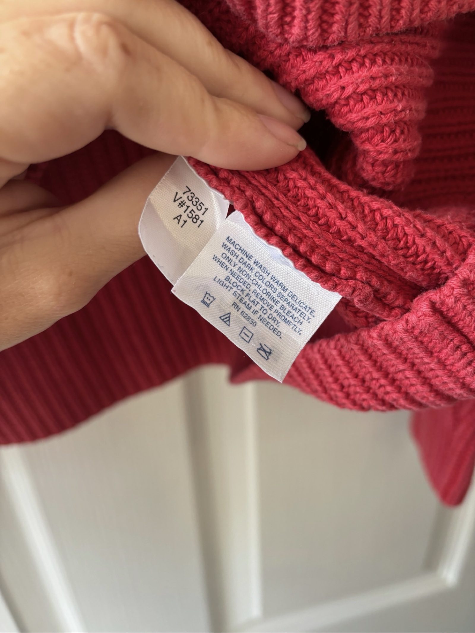 Lands' End Women's Red Ribbed Knit Turtleneck Sweater Medium Petite image 3