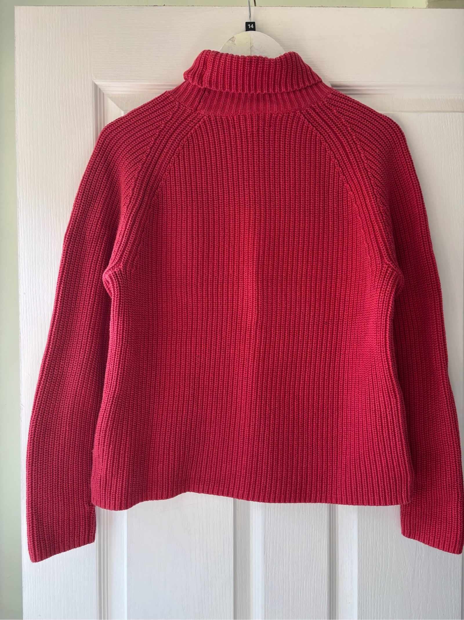 Lands' End Women's Red Ribbed Knit Turtleneck Sweater Medium Petite image 4