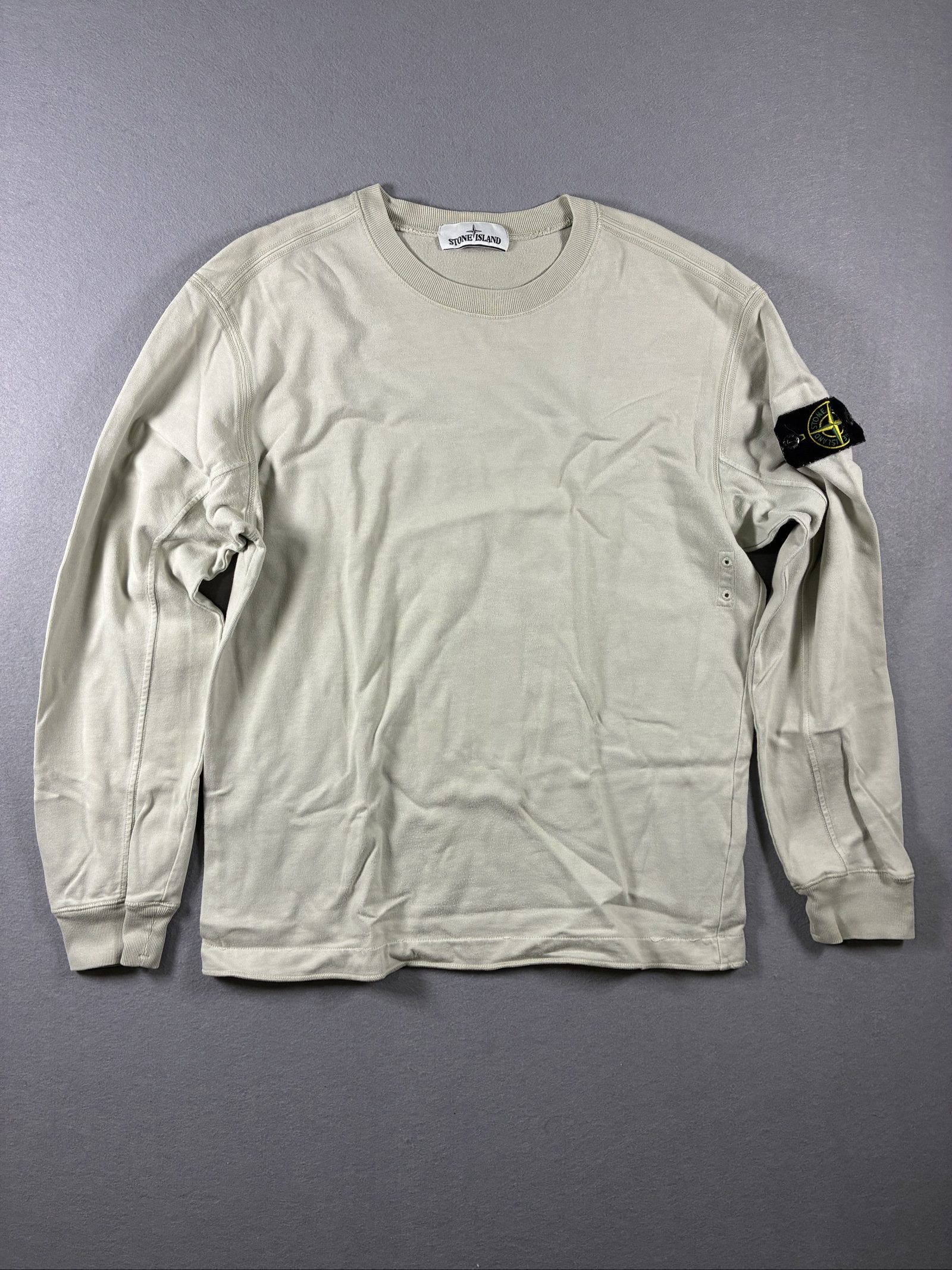 Stone Island Beige Long Sleeve Sweatshirt Medium