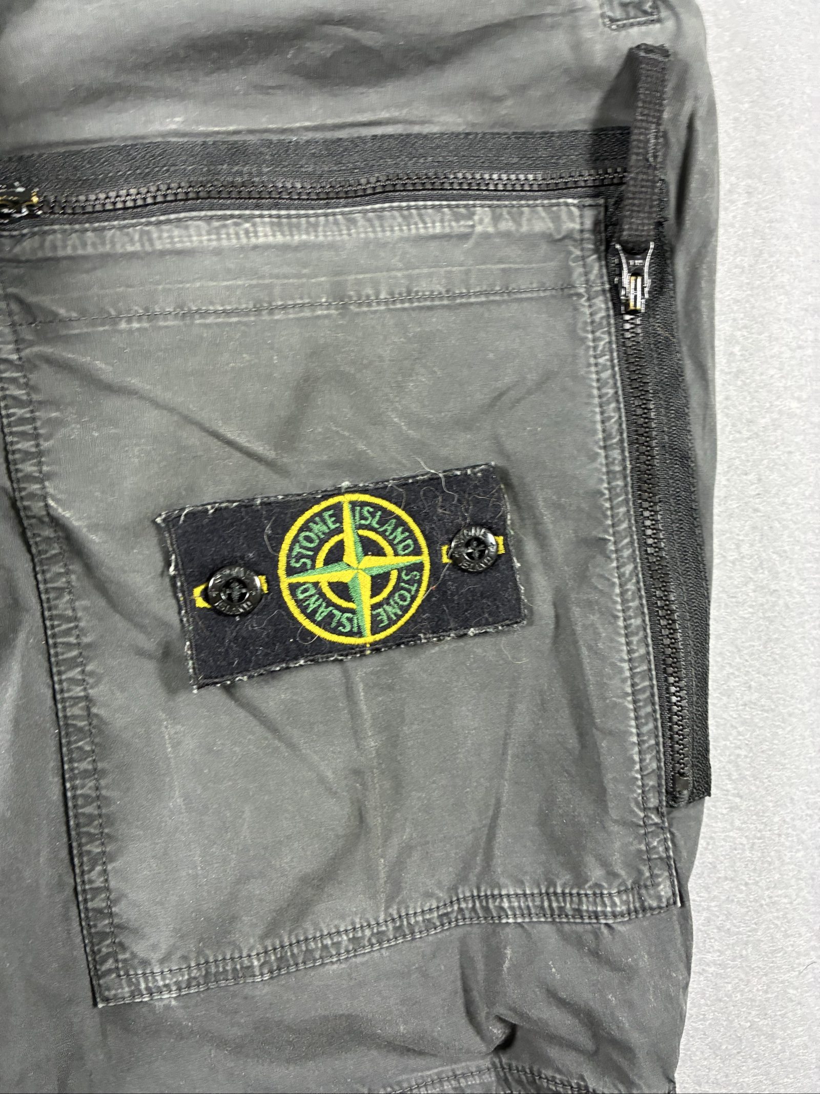 Stone Island Grey Cargo Joggers W 28 Elastic Waist Zipper Pockets image 2