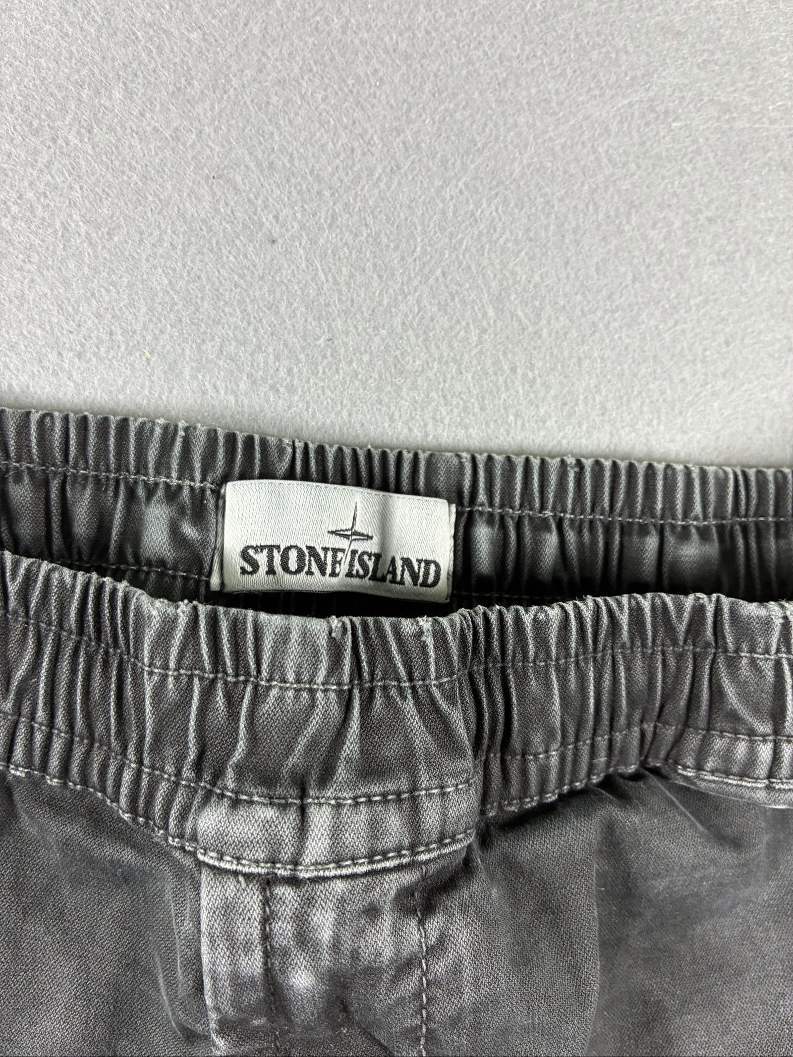 Stone Island Grey Cargo Joggers 30 Elastic Waist Logo Patch image 3