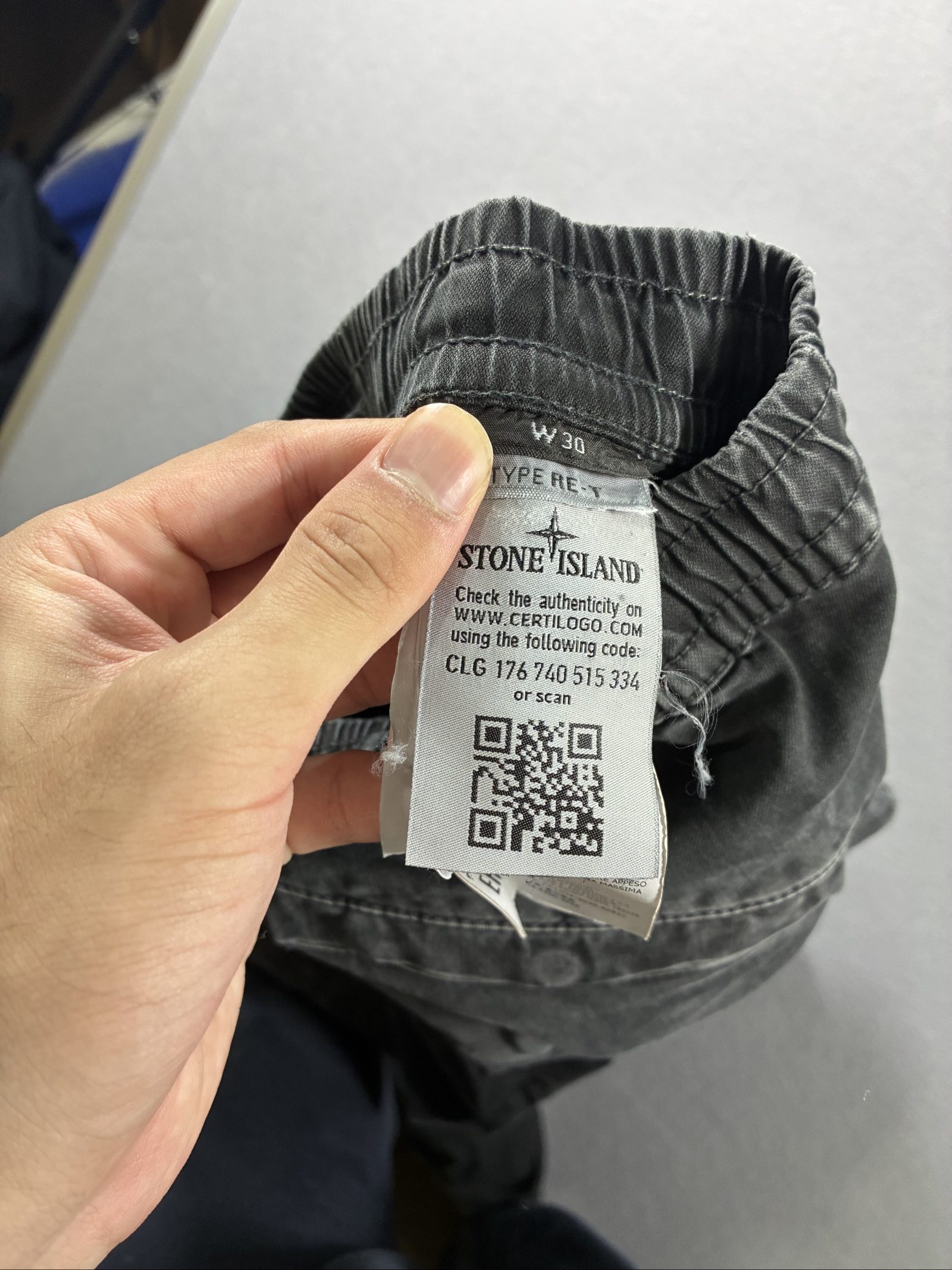 Stone Island Grey Cargo Joggers 30 Elastic Waist Logo Patch image 5