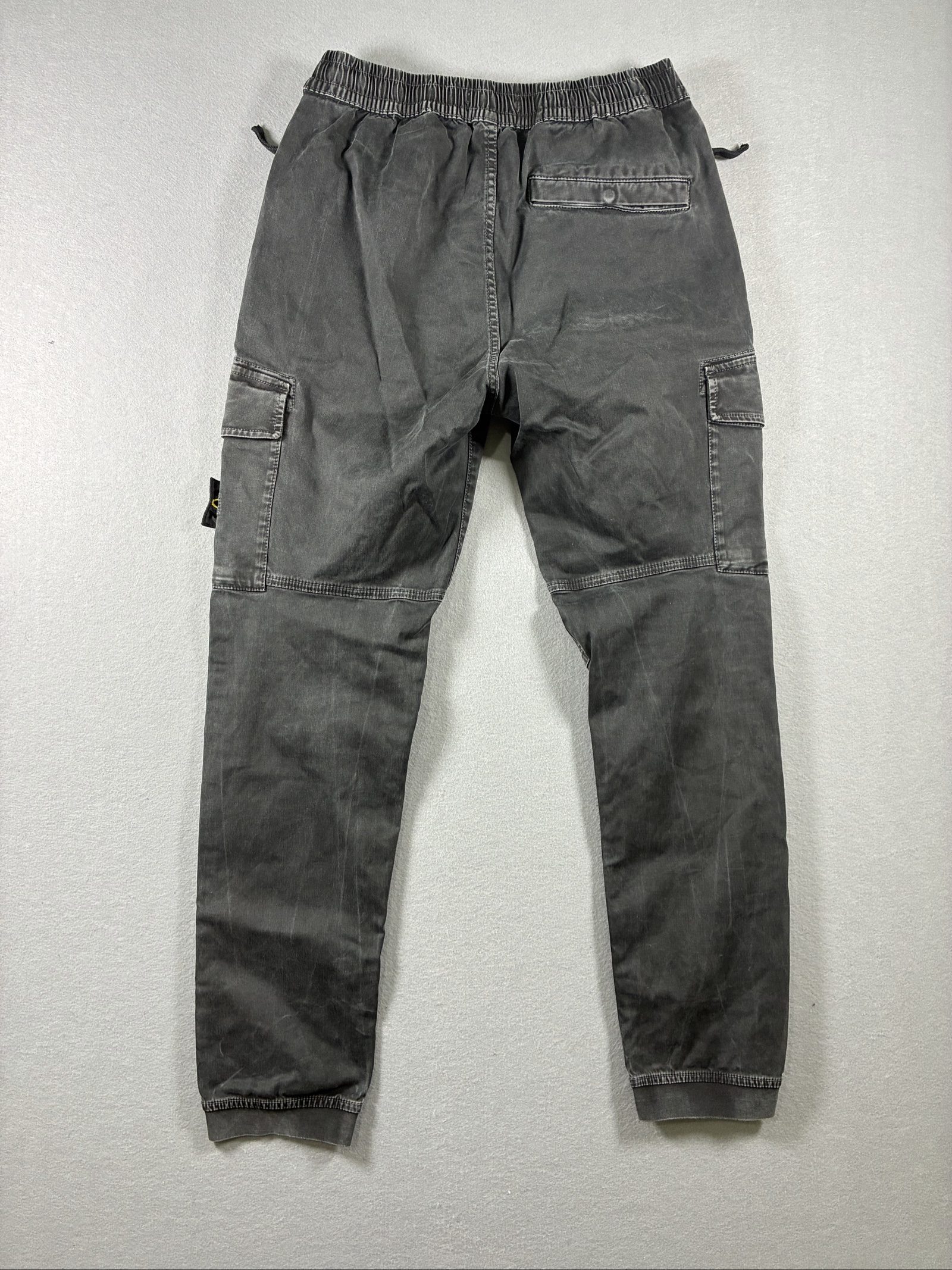 Stone Island Grey Cargo Joggers 30 Elastic Waist Logo Patch image 6