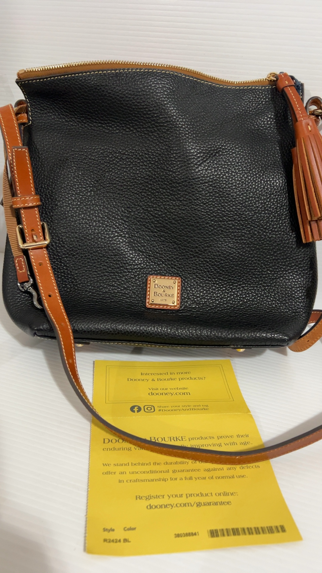 Dooney & Bourke Black Pebbled Leather Crossbody Bag image 4