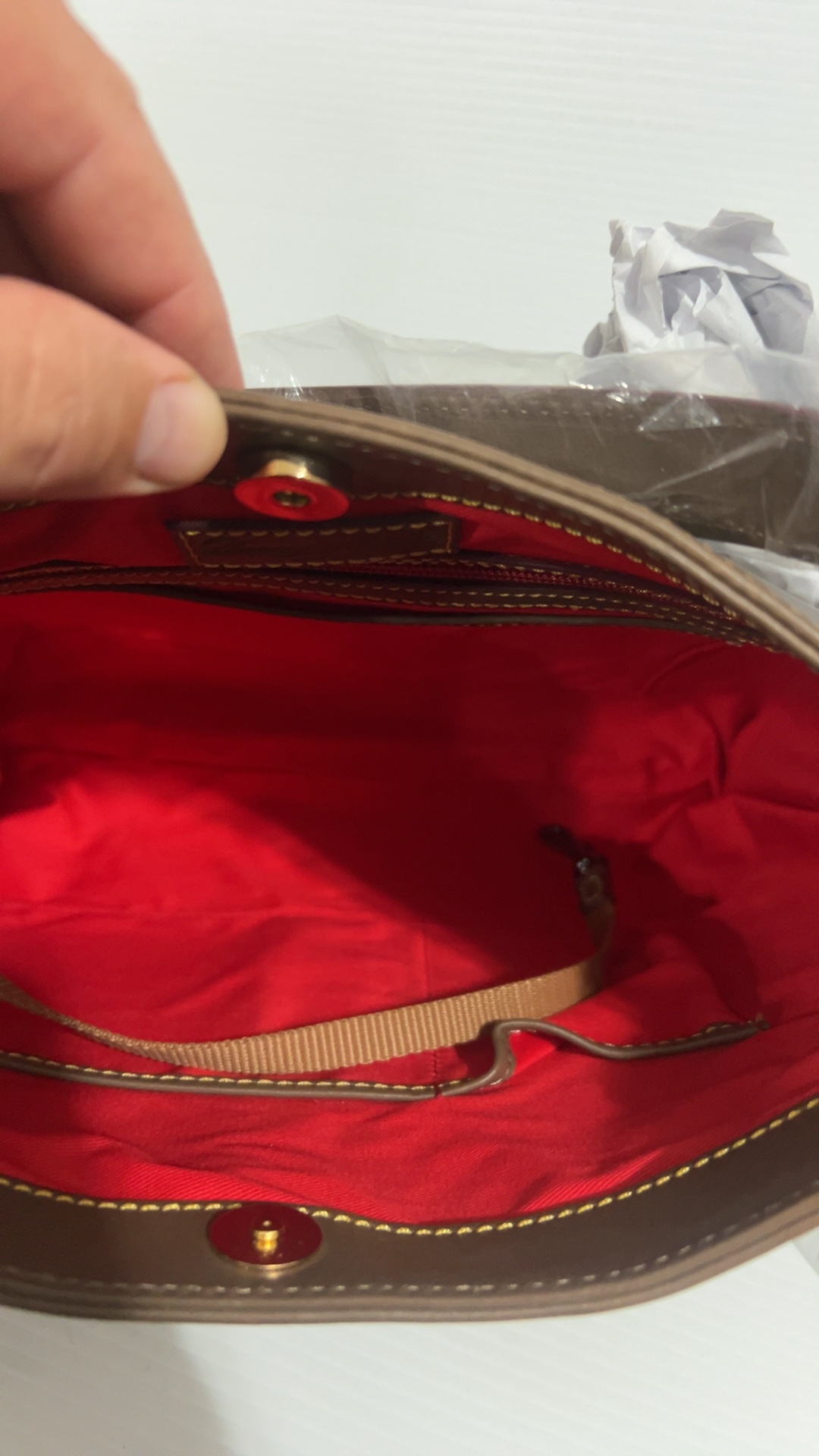 Dooney & Bourke Brown Leather Hobo Shoulder Bag image 5