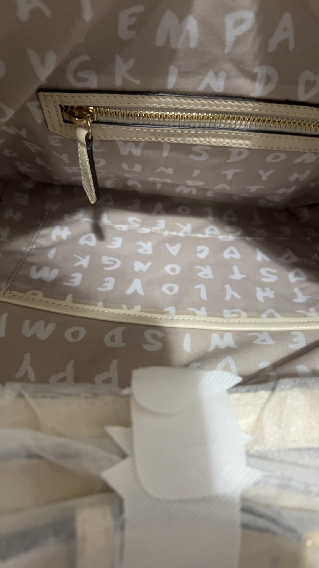 Aimee Kestenberg Beige Quilted Genuine Leather Crossbody Bag image 4