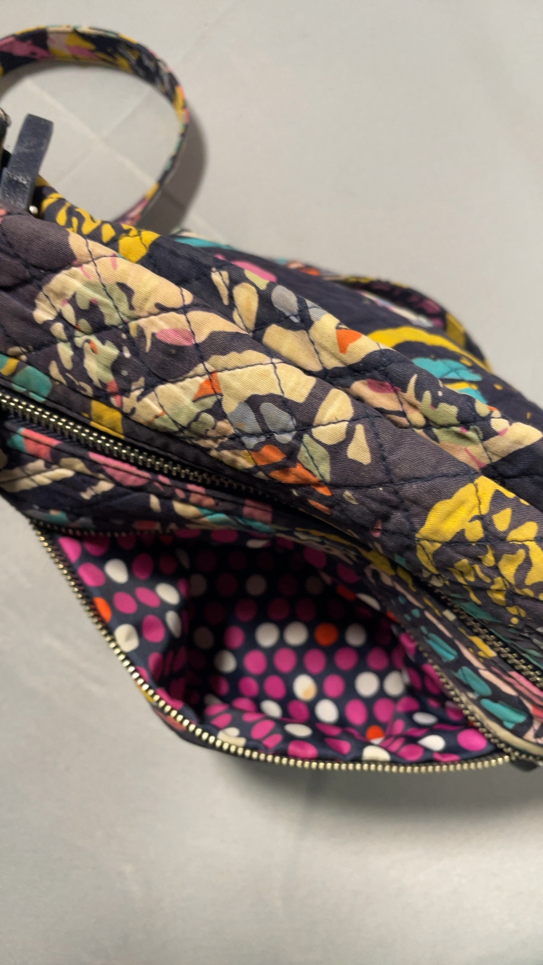 Vera Bradley Multi Color Quilted Crossbody Bag Adjustable Strap image 3