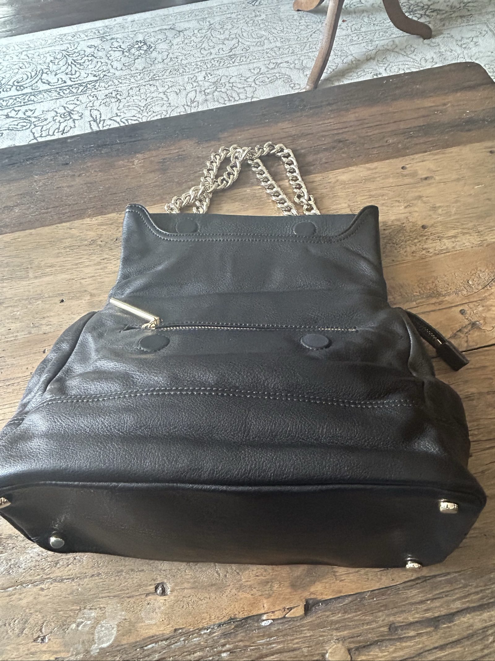 Karen Millen Black Leather Chain Strap Shoulder Bag image 7