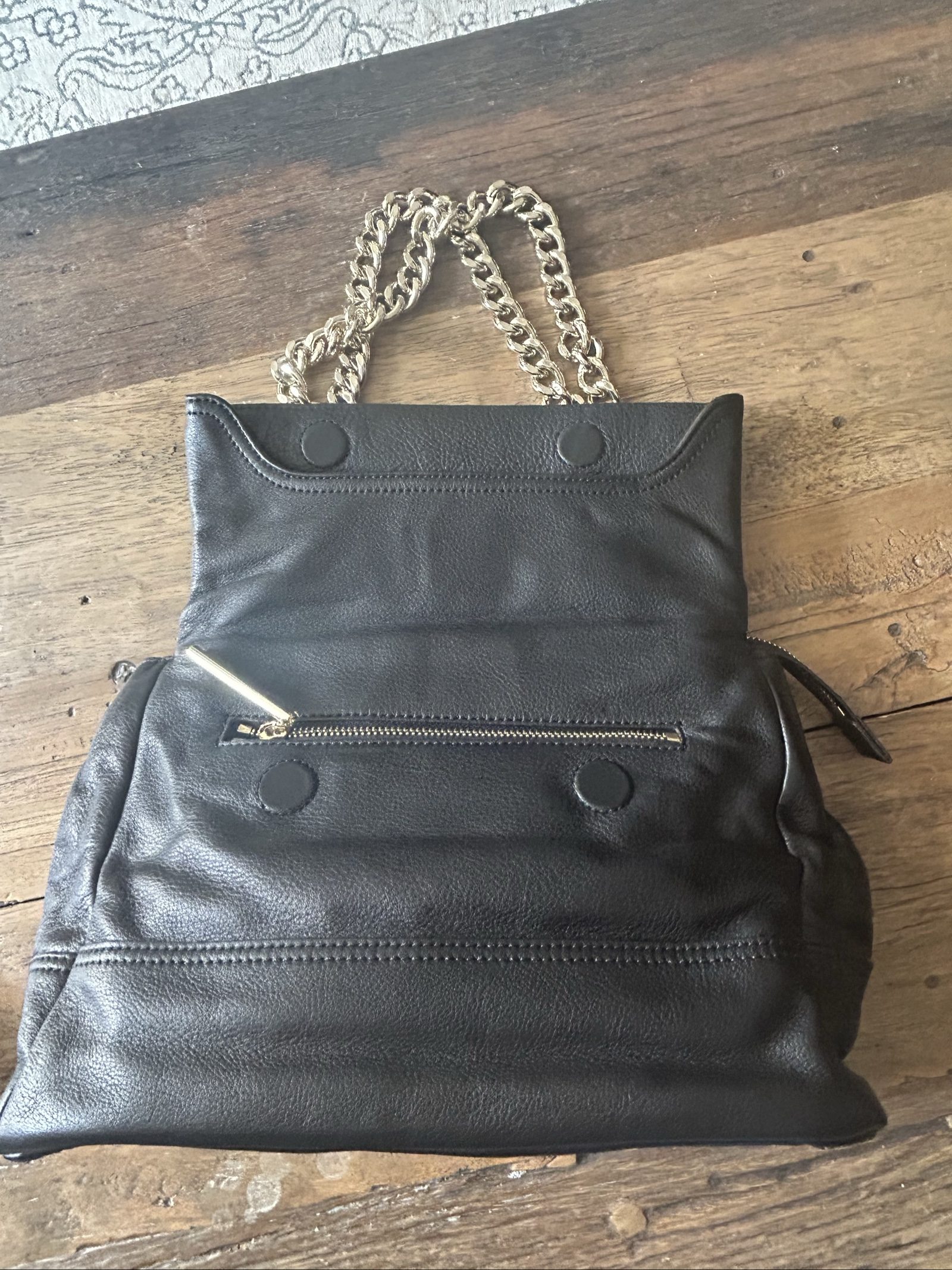 Karen Millen Black Leather Chain Strap Shoulder Bag image 8