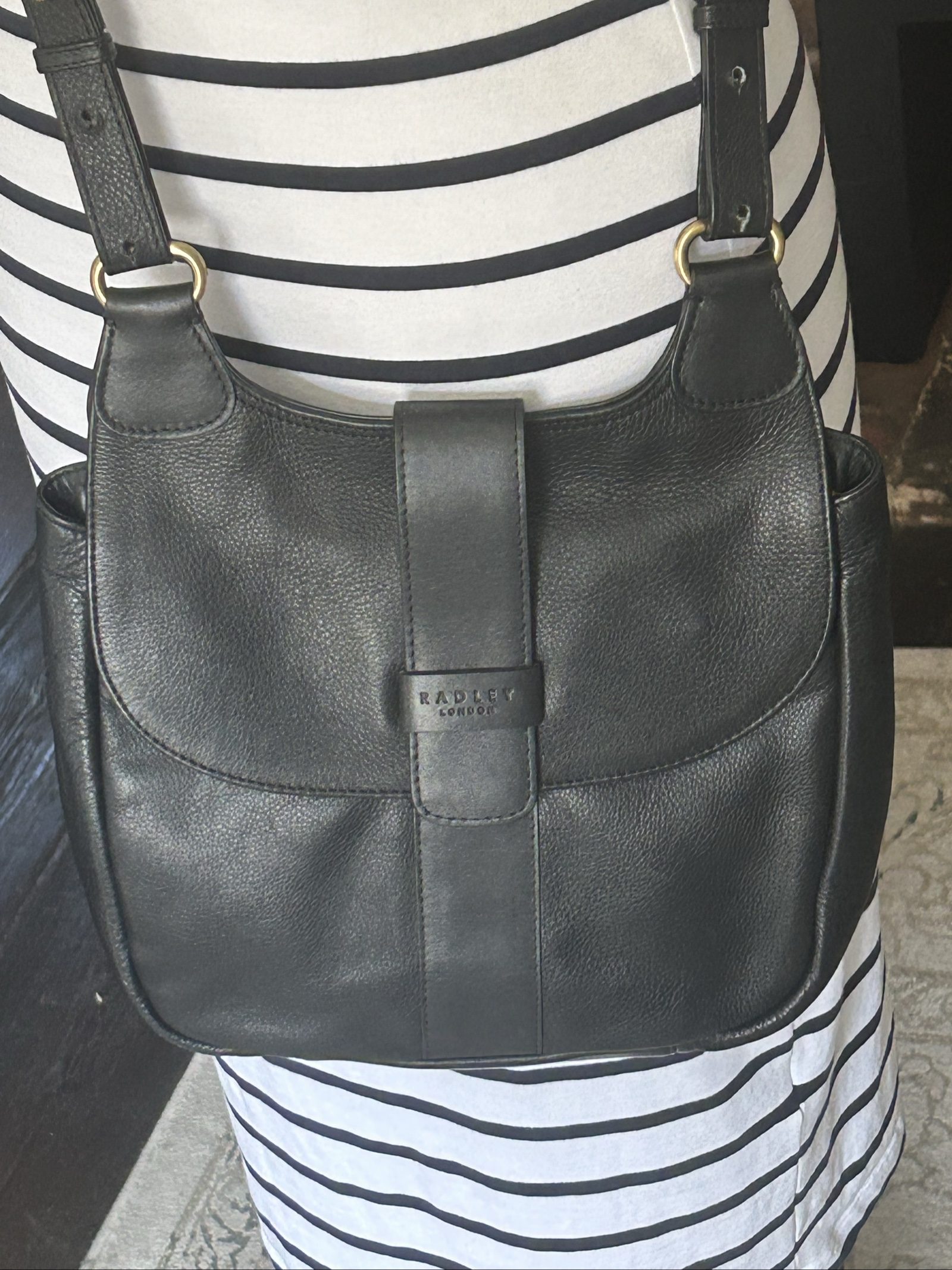 Radley Black Leather Crossbody Shoulder Bag