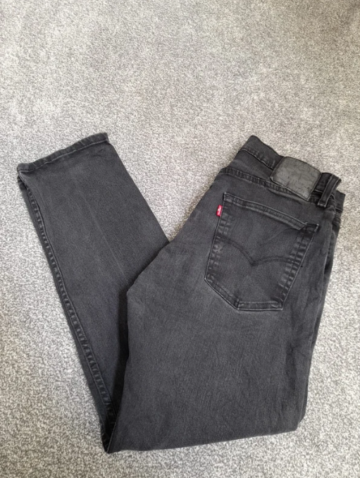 Levi's Black 502 Slim Taper Jeans Red Tab 35" image 6