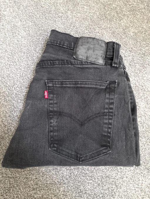 Levi's Black 502 Slim Taper Jeans Red Tab 35" image 7