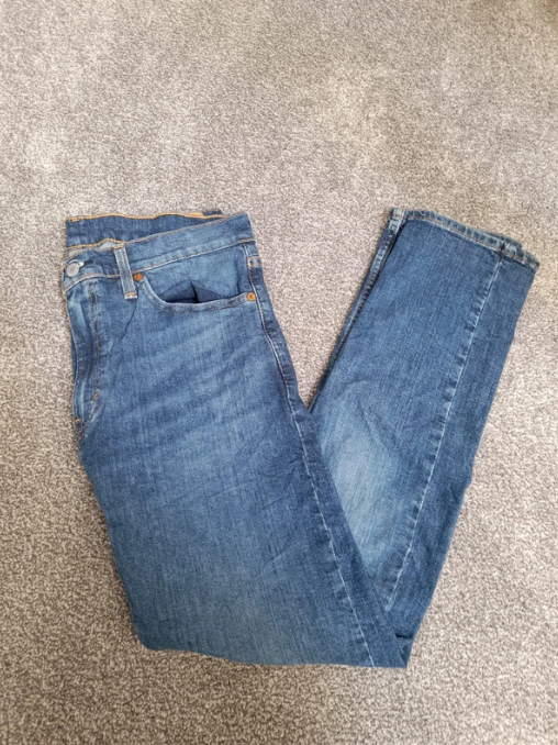 Levi's Blue Denim Jeans Waist Straight Leg Red Tab 34" image 2
