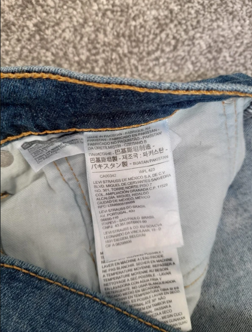 Levi's Blue Denim Jeans Waist Straight Leg Red Tab 34" image 5