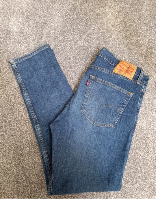 Levi's Blue Denim Jeans Waist Straight Leg Red Tab 34" image 7