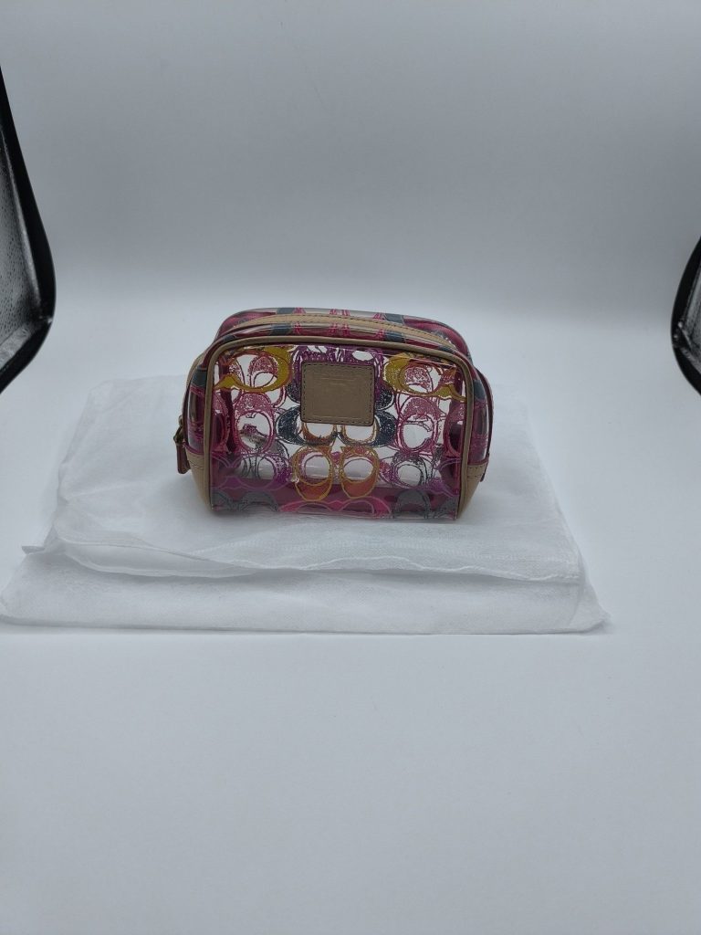 Coach Multi Clear & Pink PVC Cosmetic Bag Small