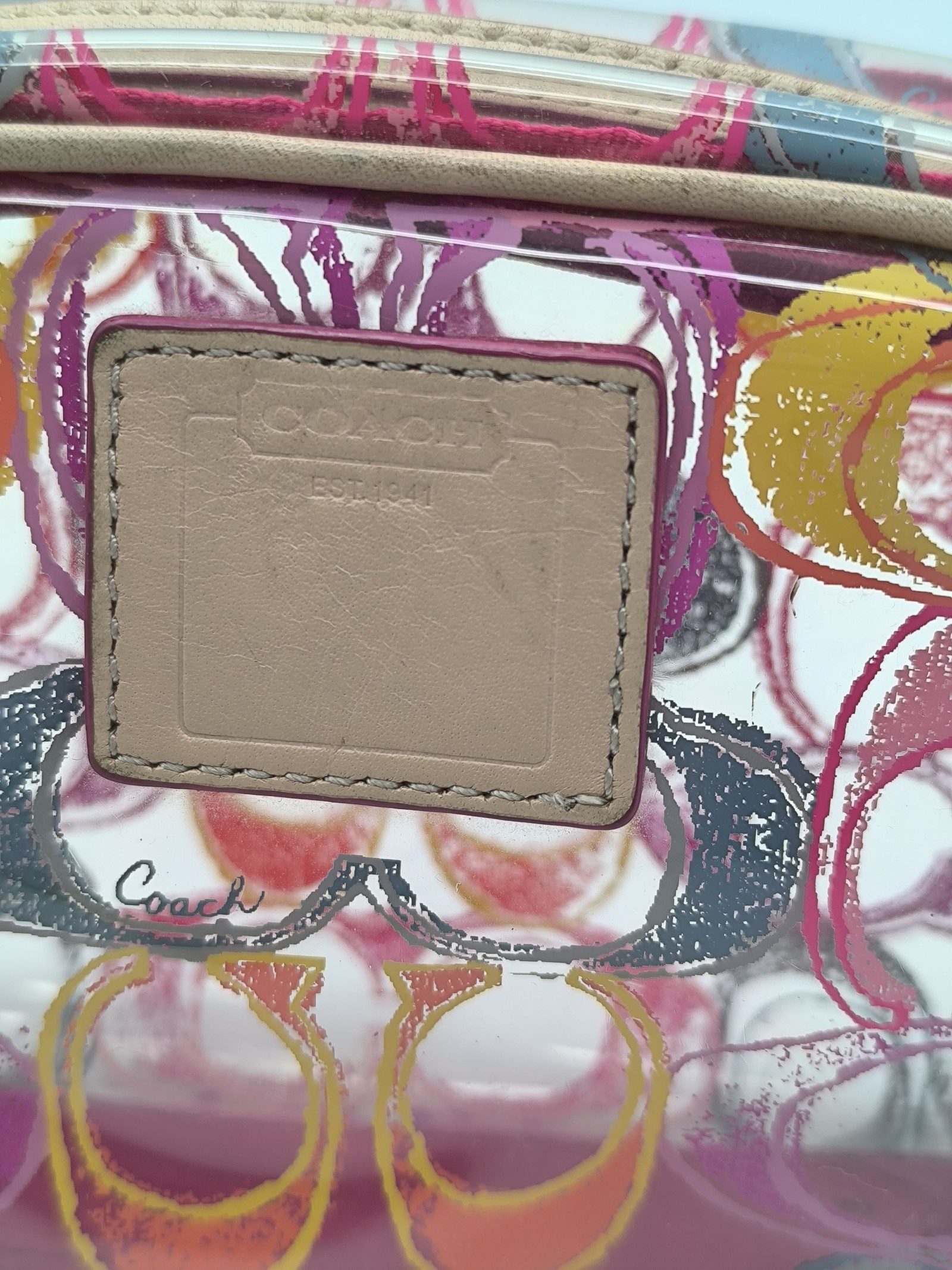 Coach Multi Clear & Pink PVC Cosmetic Bag Small image 2