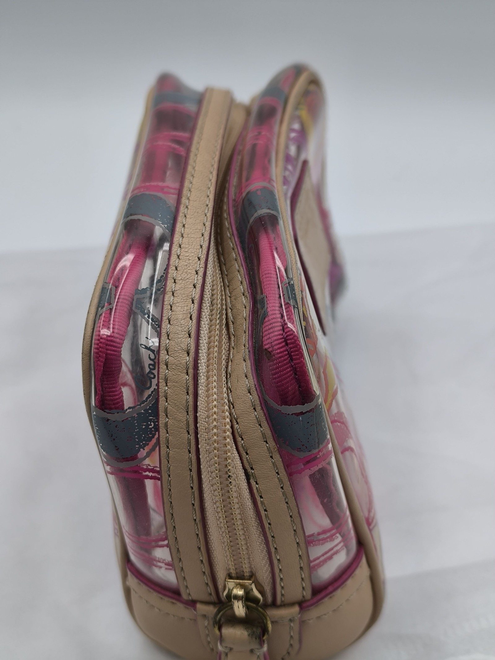 Coach Multi Clear & Pink PVC Cosmetic Bag Small image 4