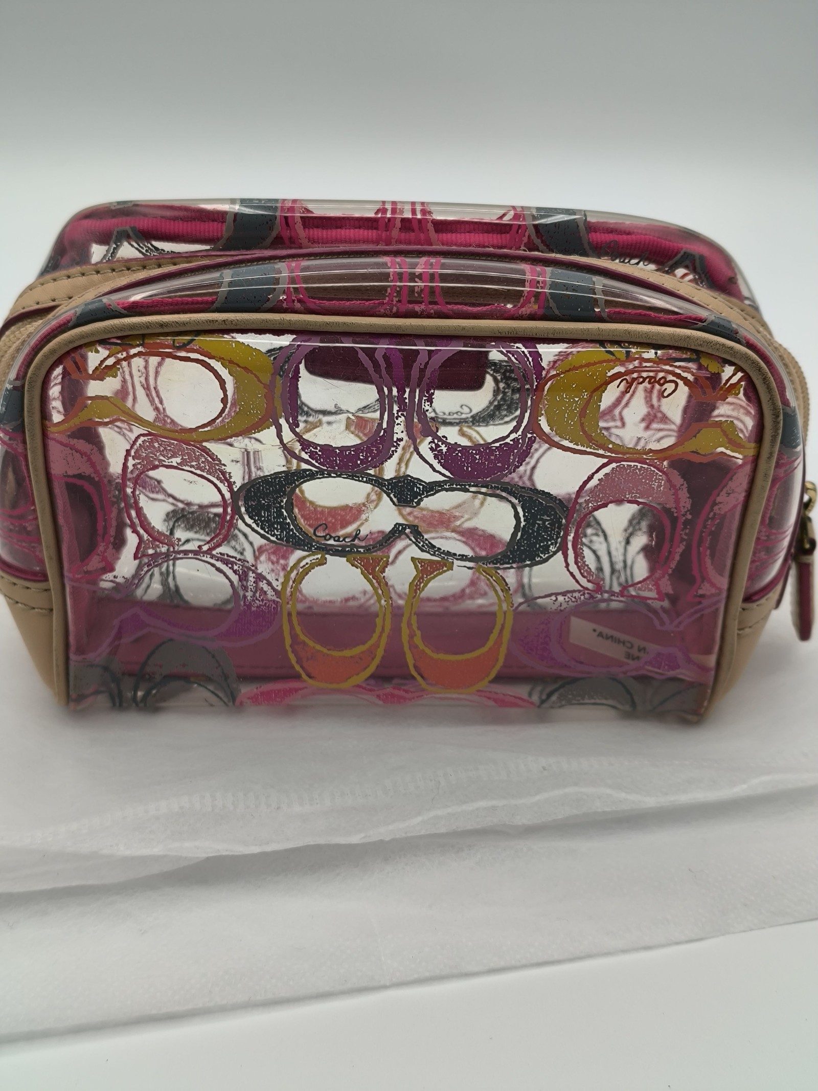 Coach Multi Clear & Pink PVC Cosmetic Bag Small image 5