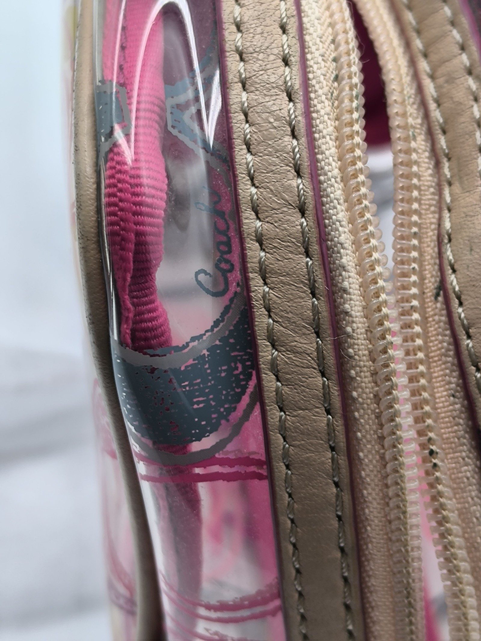 Coach Multi Clear & Pink PVC Cosmetic Bag Small image 8