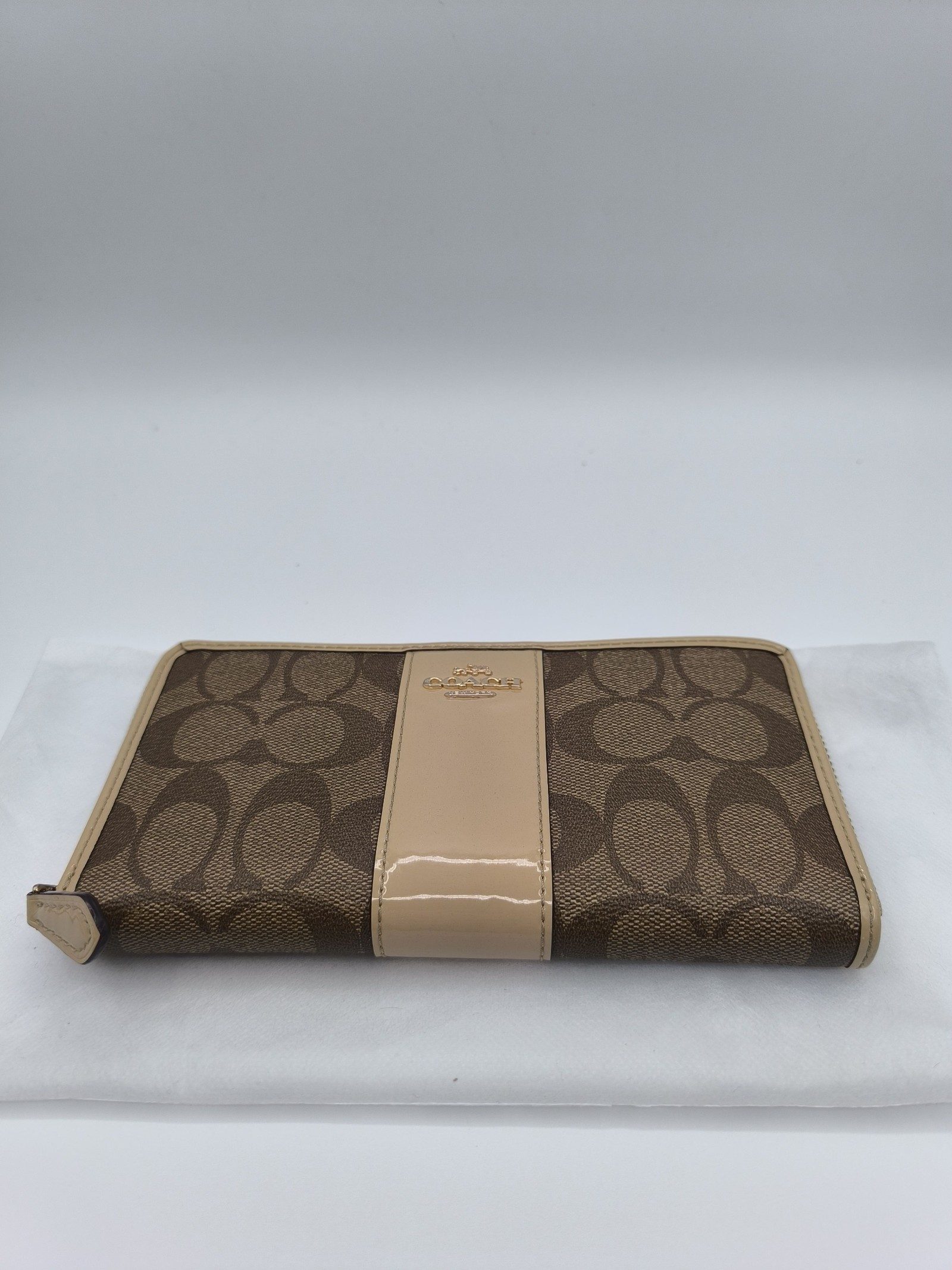 Coach Brown & Beige Logo Zip Wallet purse