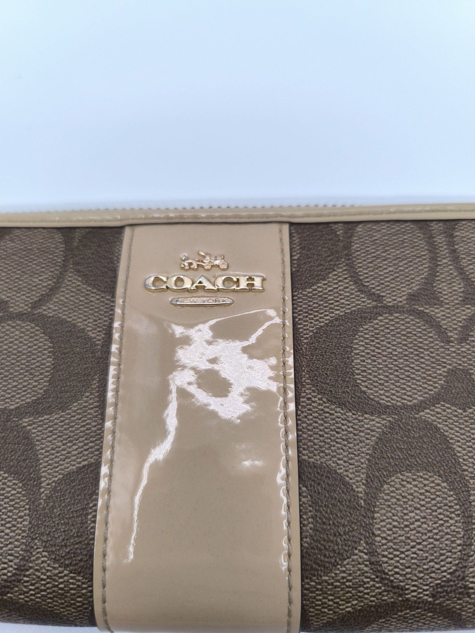 Coach Brown & Beige Logo Zip Wallet purse image 2