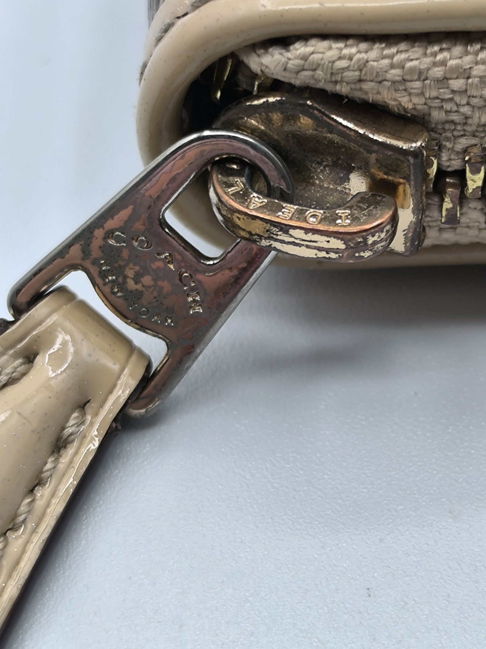 Coach Brown & Beige Logo Zip Wallet purse image 6