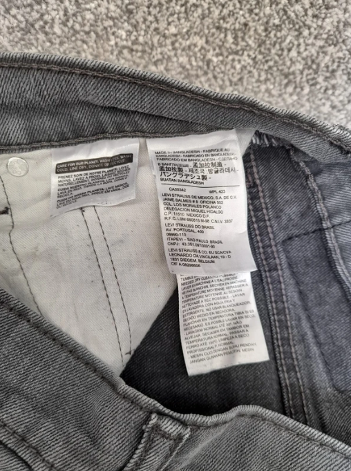 Levi's Grey 511 Slim Fit Jeans Red Tab 28" image 4