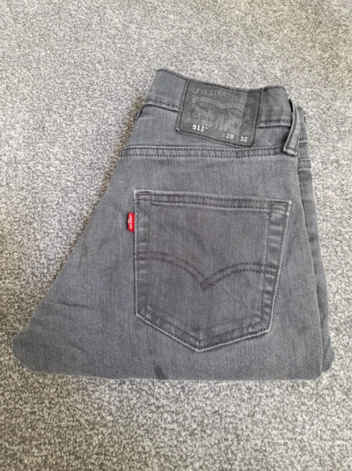 Levi's Grey 511 Slim Fit Jeans Red Tab 28" image 7