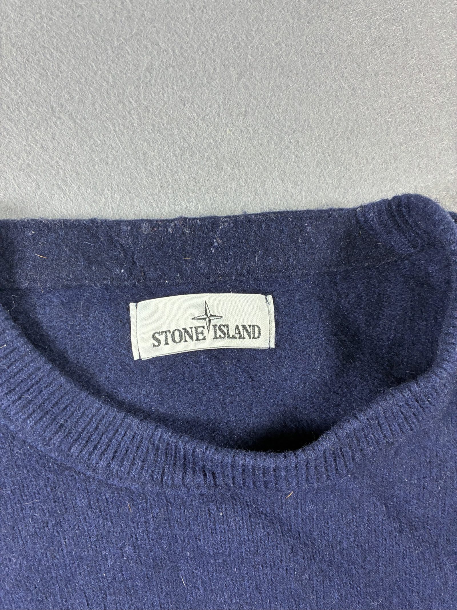 Stone Island Navy Wool Crewneck Sweater Medium image 2