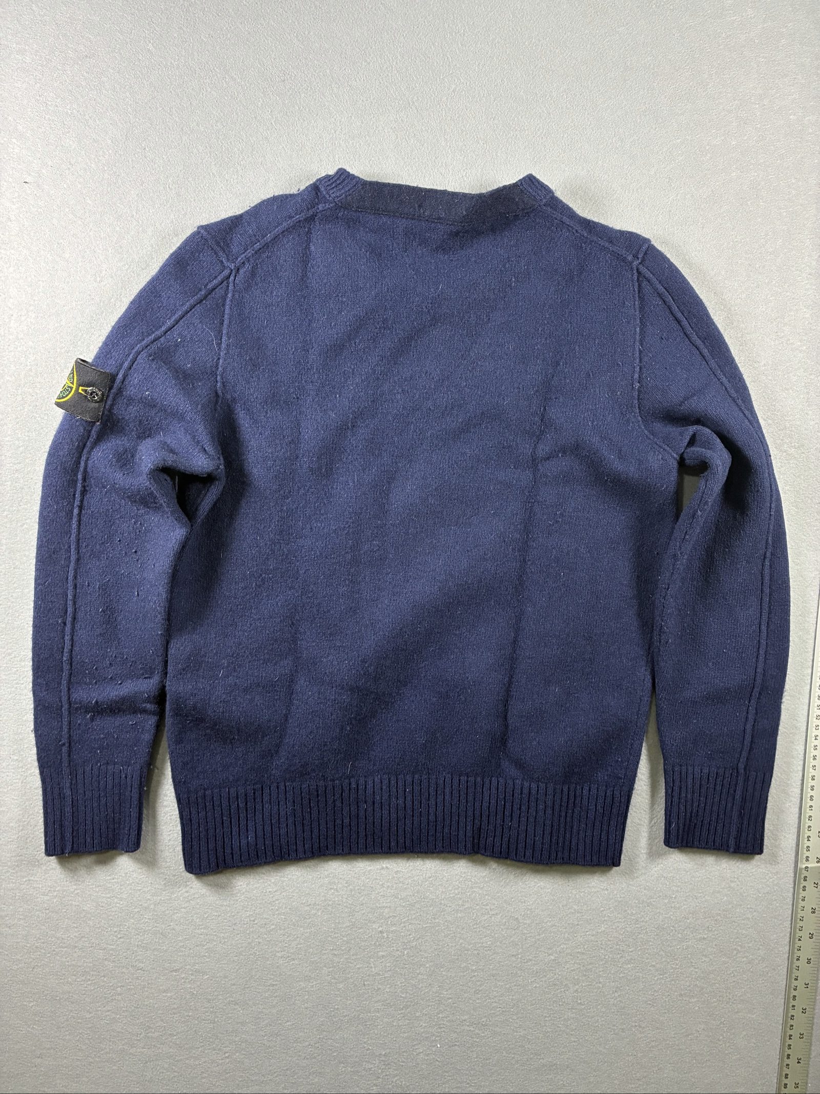 Stone Island Navy Wool Crewneck Sweater Medium image 5