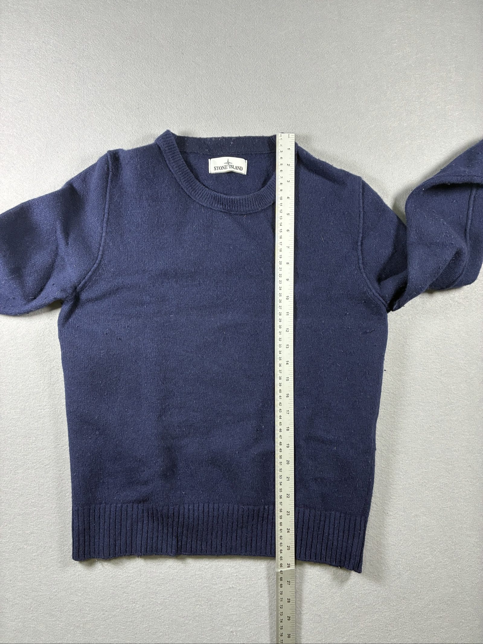 Stone Island Navy Wool Crewneck Sweater Medium image 8