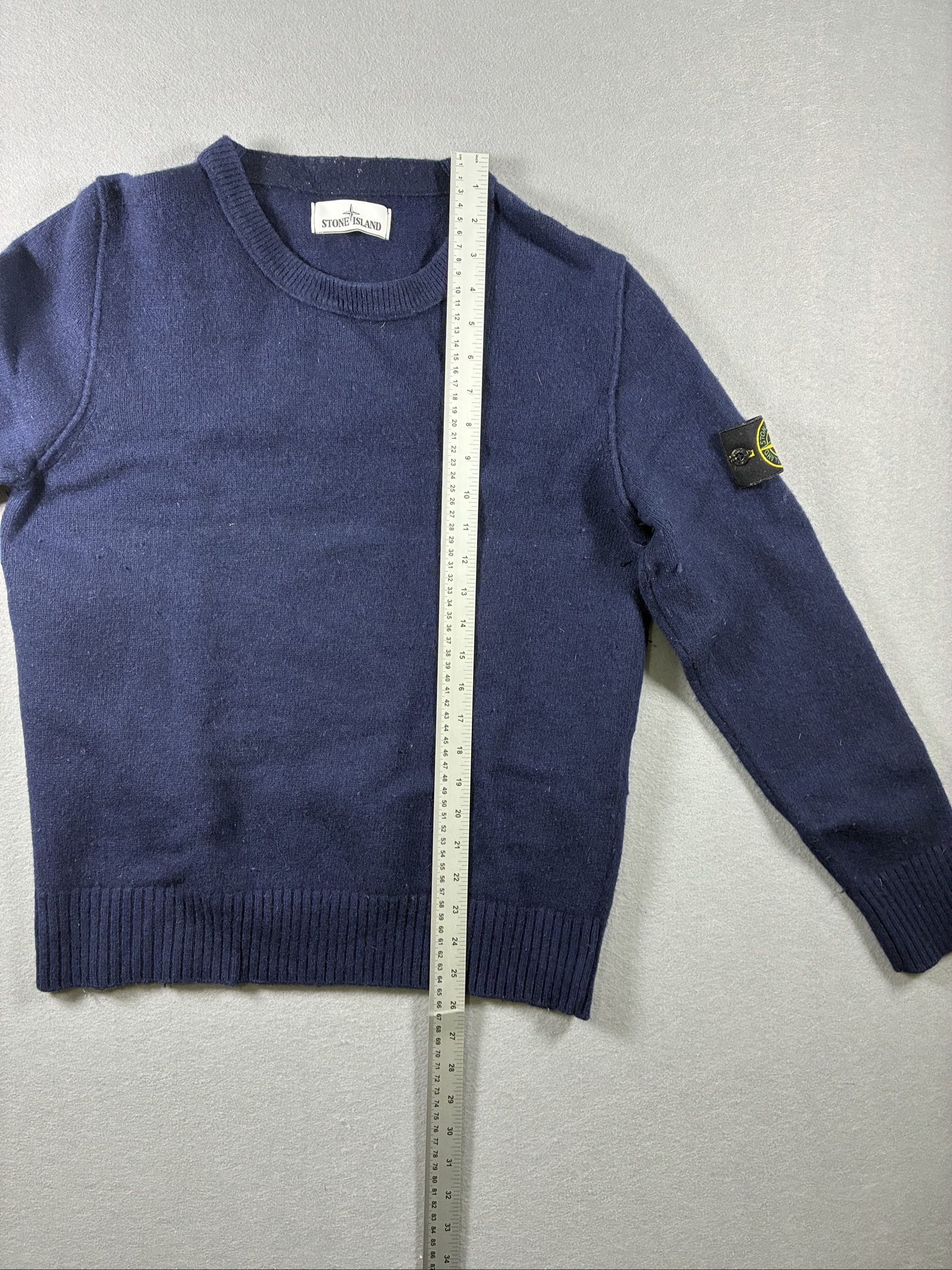 Stone Island Navy Wool Crewneck Sweater Medium image 9