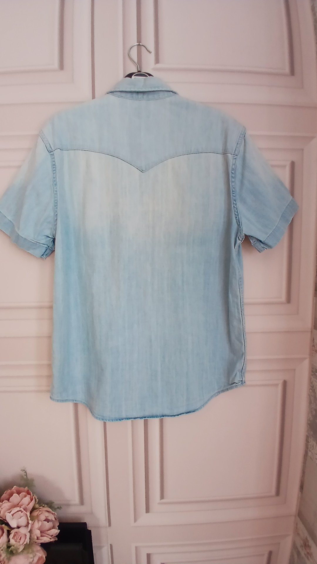 Levi's Men's Light Blue Denim Short Sleeve Vintage Shirt Medium image 5