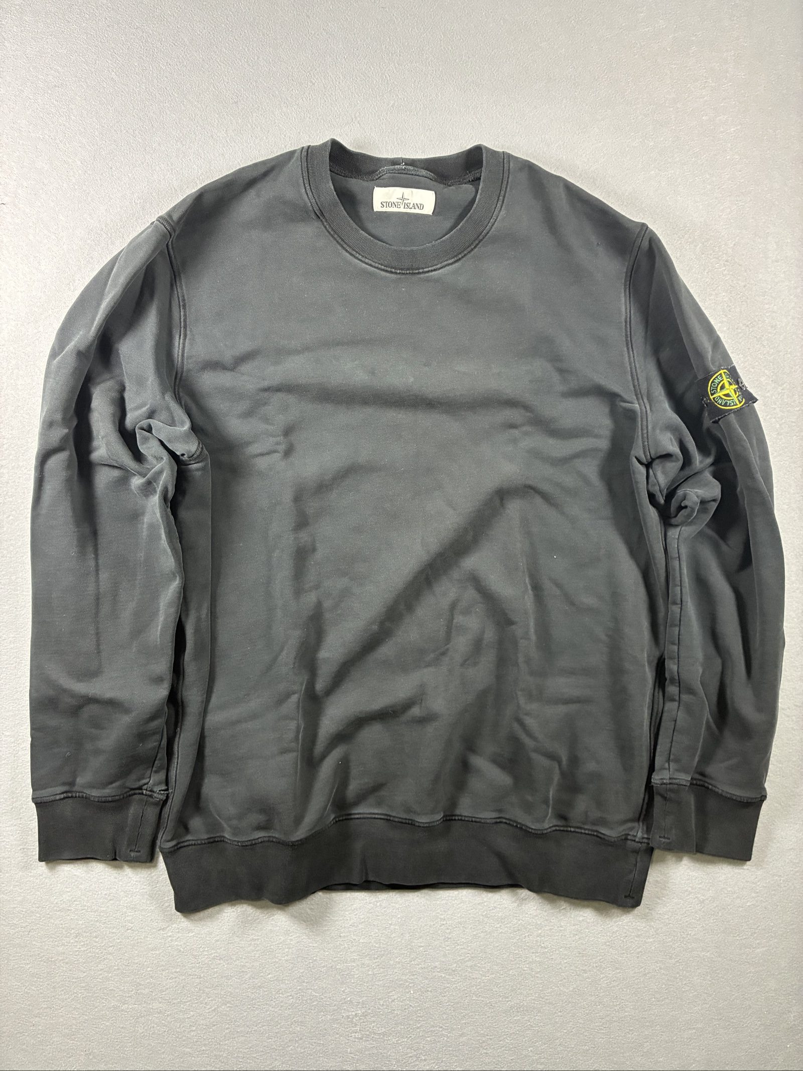Stone Island Black Crewneck Sweatshirt 3XL Damaged Sleeve