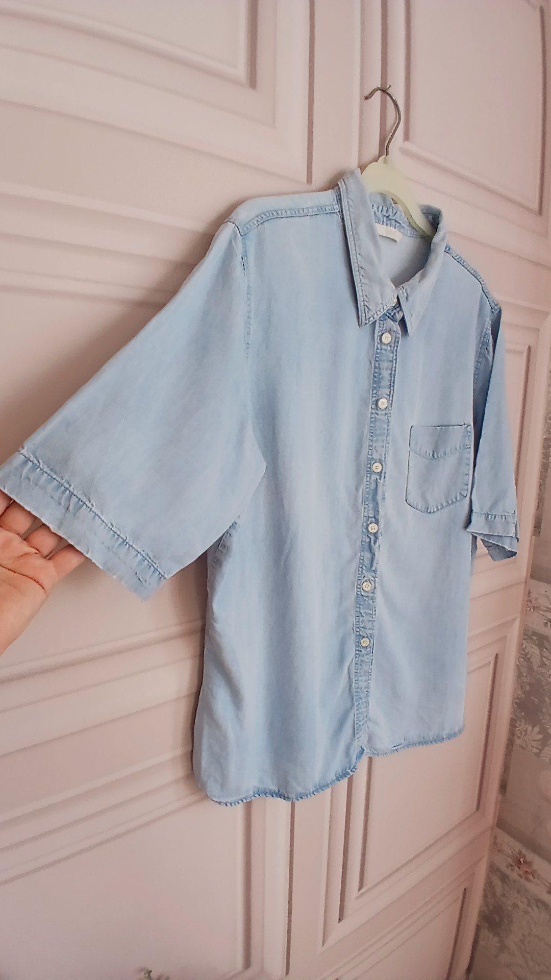 Marks & Spencer Women's Light Blue Chambray Shirt UK 18 image 2