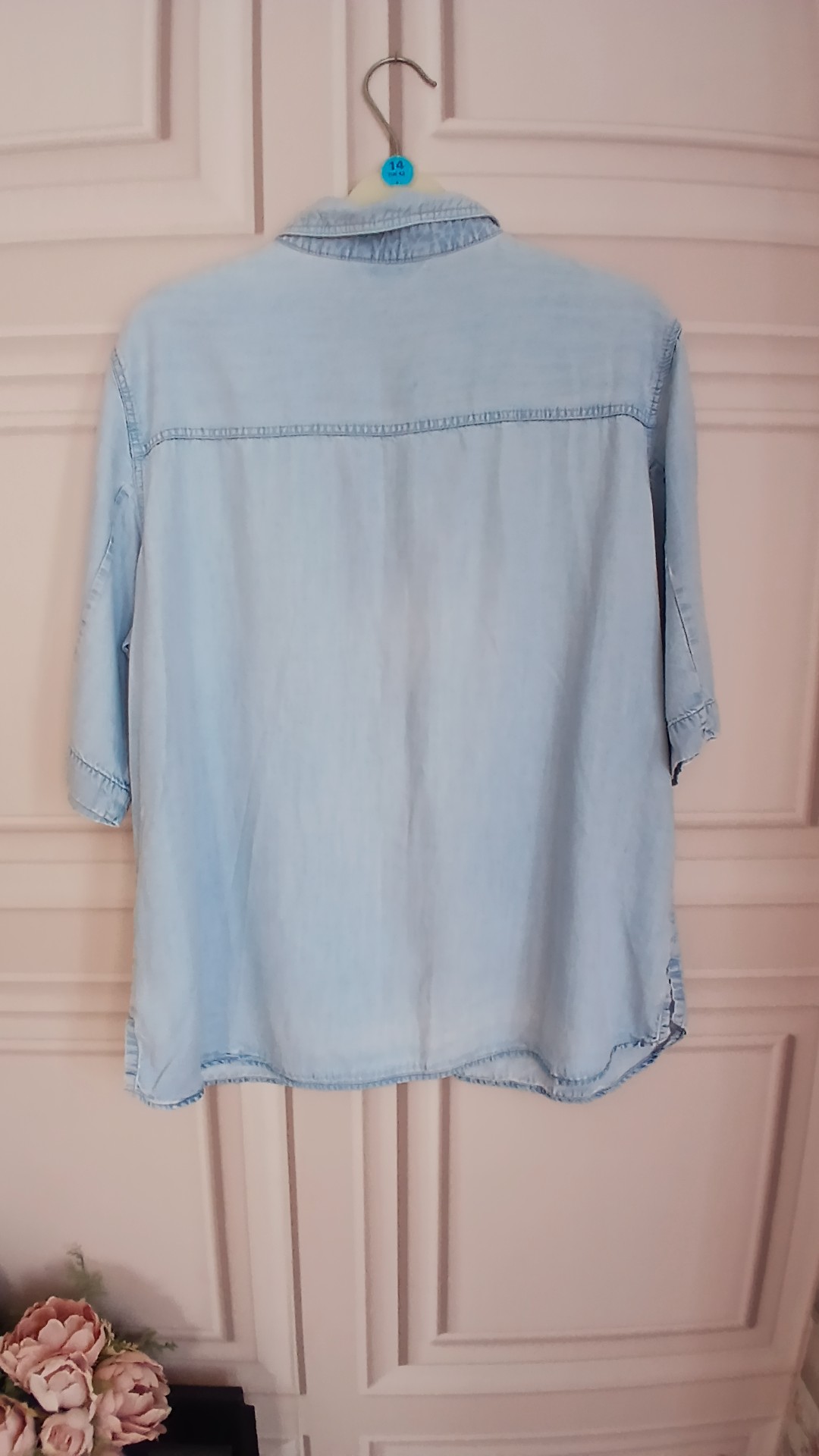 Marks & Spencer Women's Light Blue Chambray Shirt UK 18 image 3
